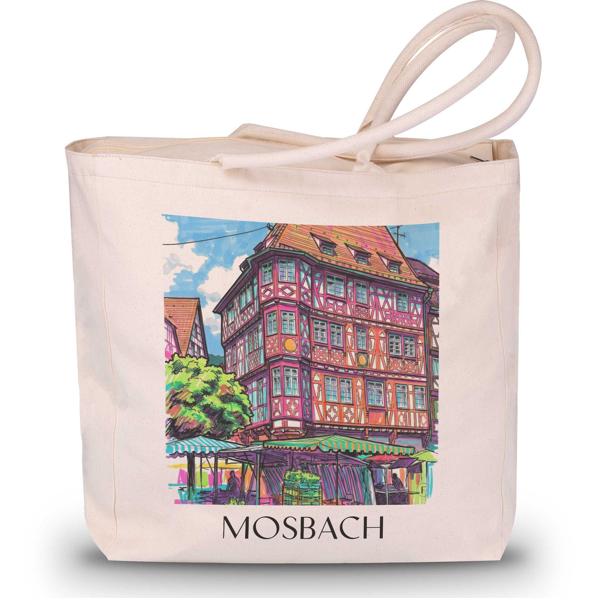 Mosbach Shopping Tasche - Neckartal - Deutschland Tote Bag - Einkaufstasche im Tag Graffiti Stil - favplace
