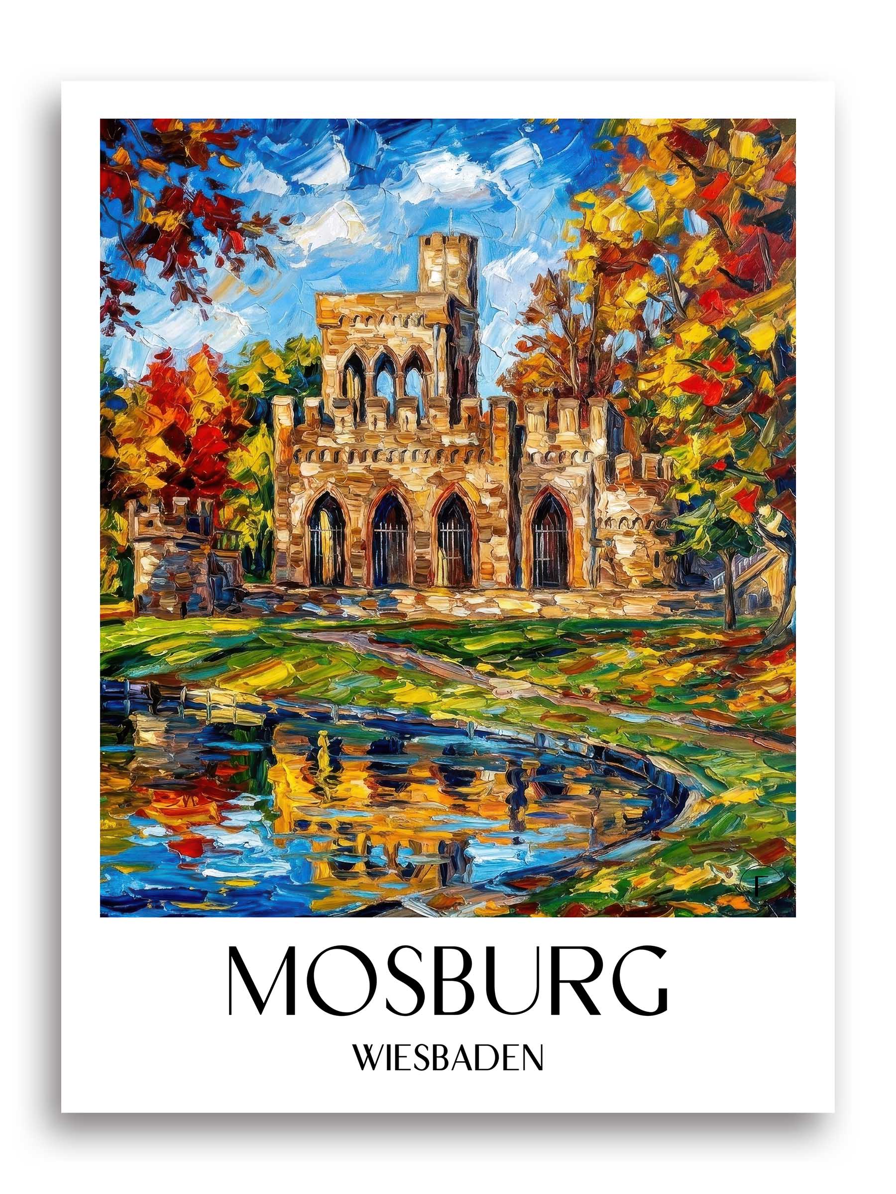 Mosburg Poster - Wiesbaden - Deutschland Kunstdruck - Ölgemälde von A4 bis A1 - favplace