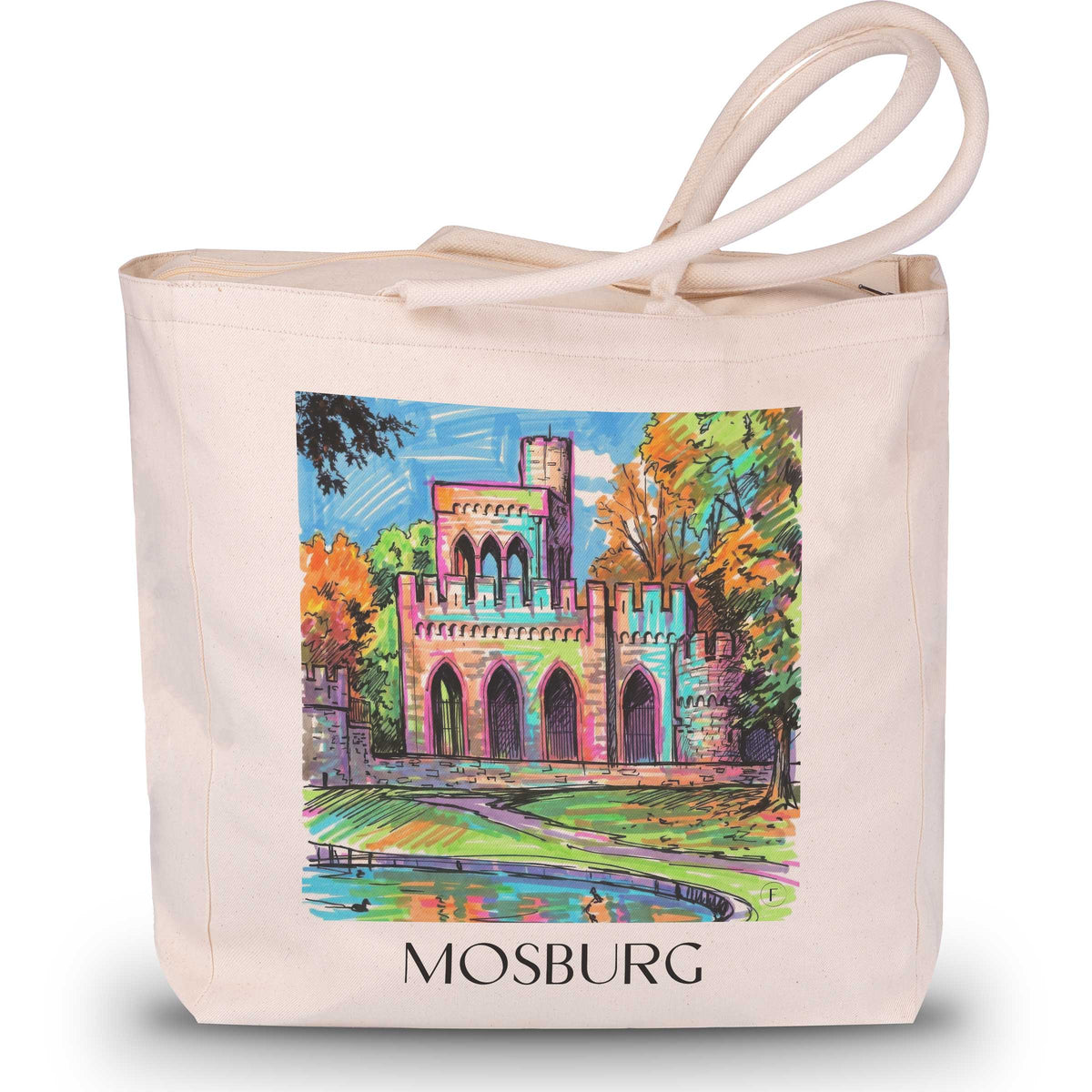 Mosburg Shopping Tasche - Wiesbaden - Deutschland Tote Bag - Einkaufstasche im Tag Graffiti Stil - favplace