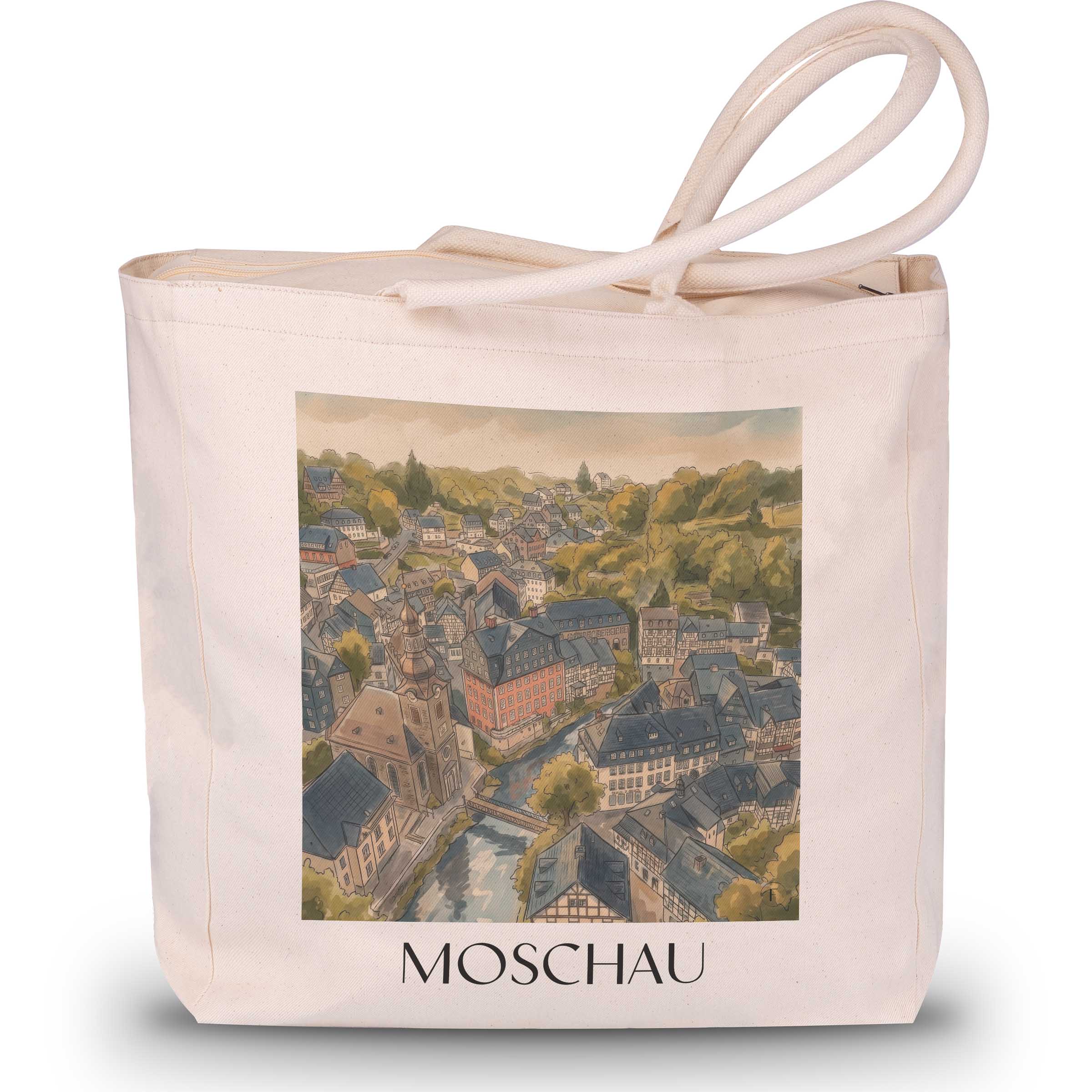Moschau Shopping Tasche - Rureifel - Deutschland Tote Bag - Einkaufstasche im Aquarell Stil - favplace