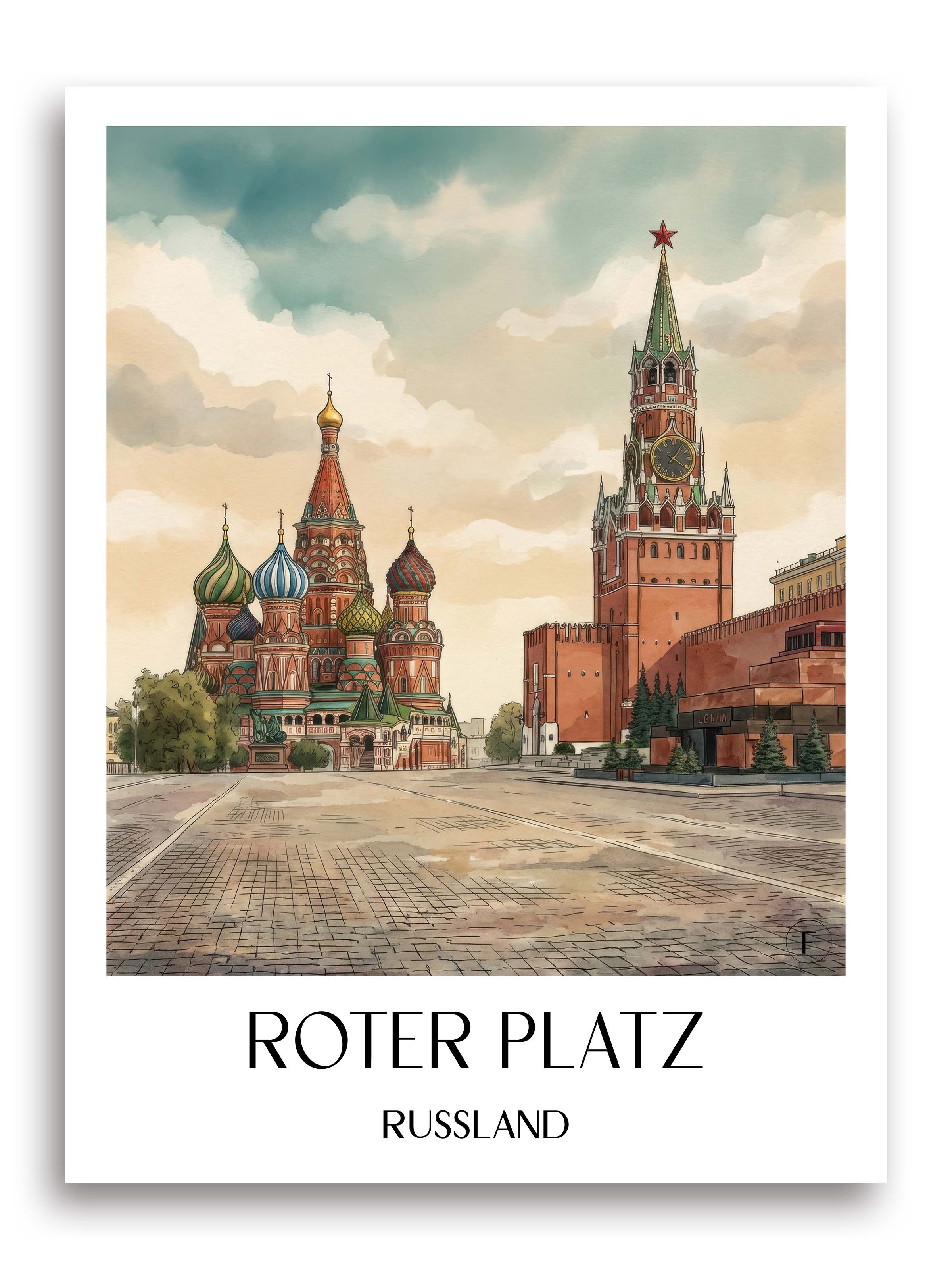 roter-platz,-kremel-russland-poster-aquarell