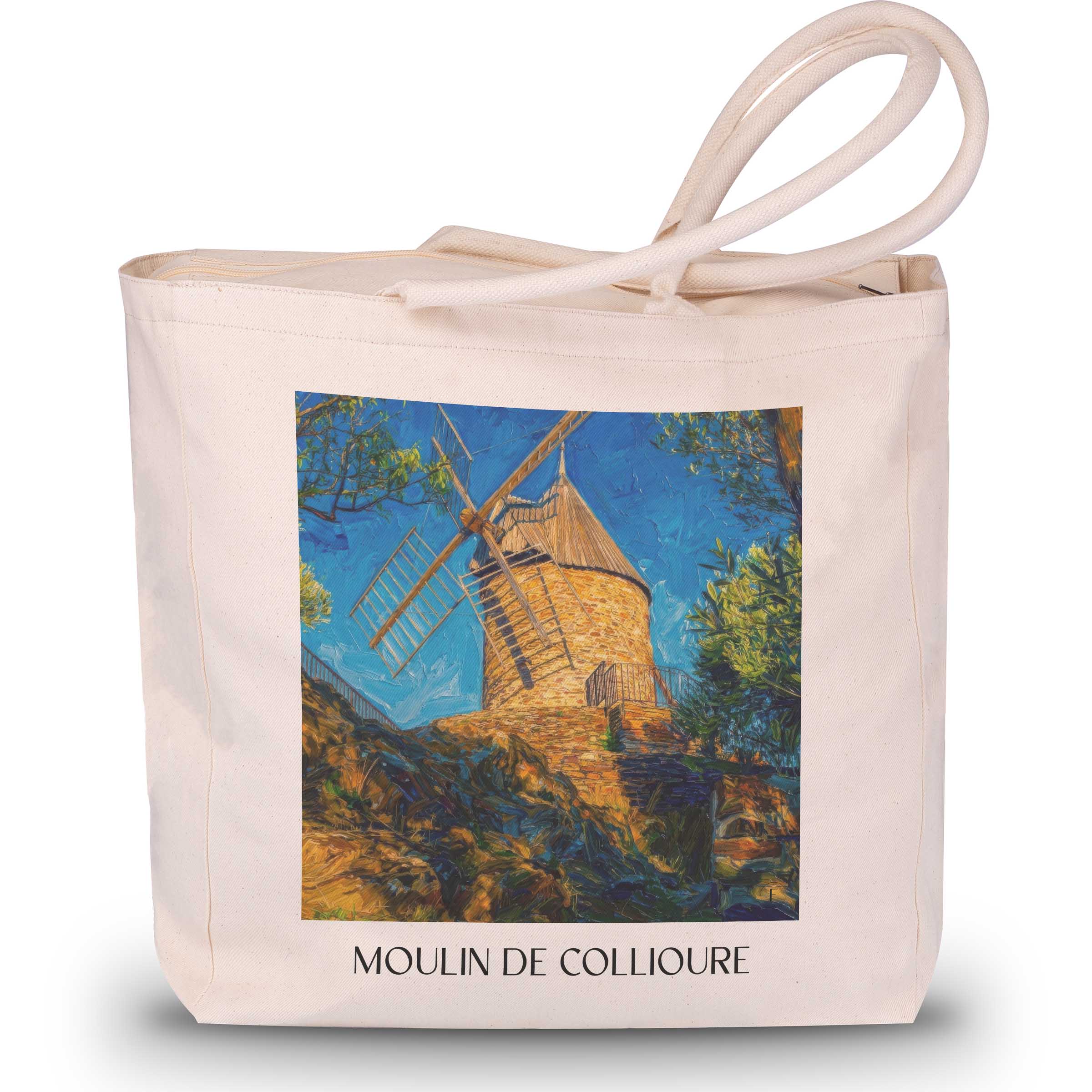 moulin-de-collioure-côte-vermeille-frankreich-einkaufstasche-oil-painting-oelgemaelde