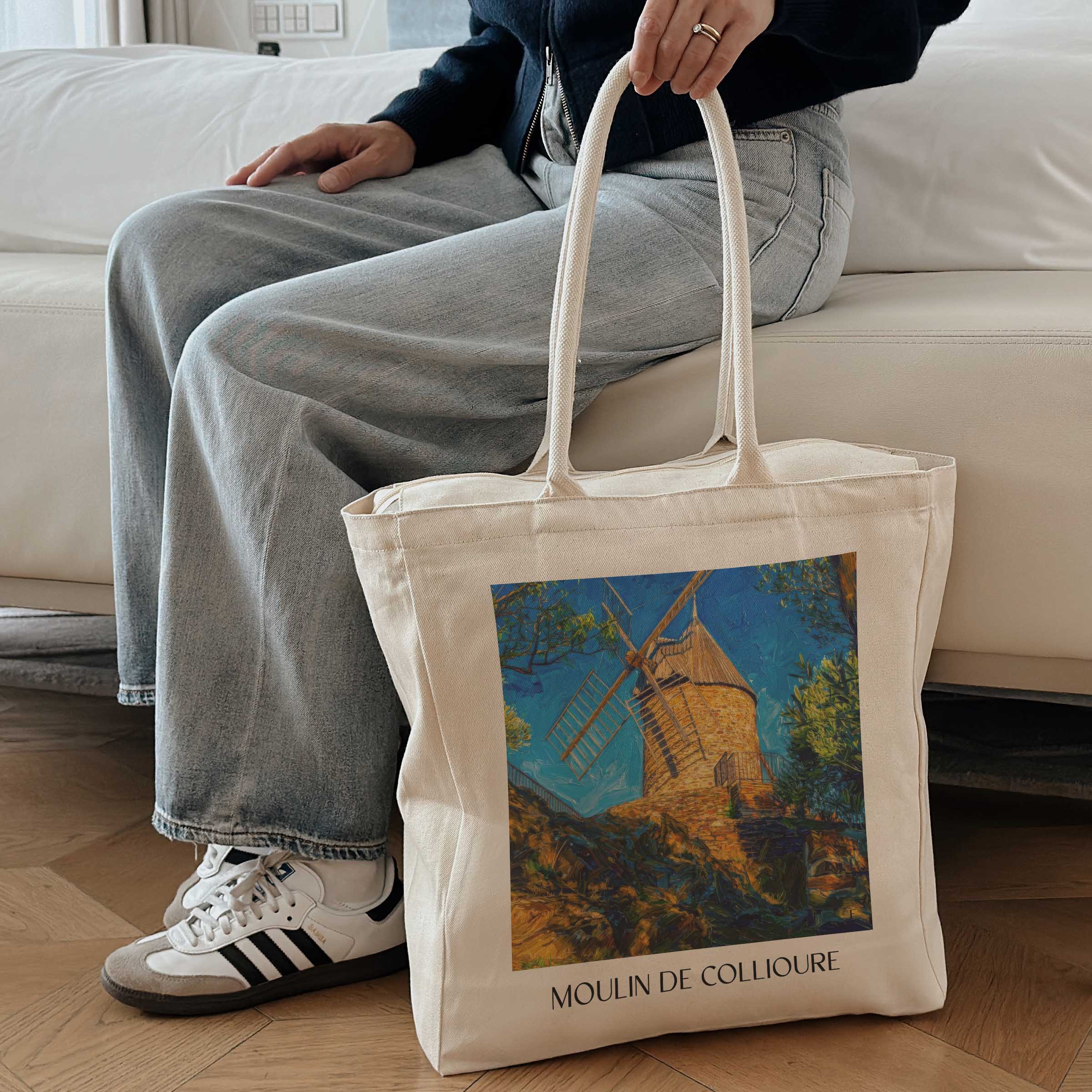 moulin-de-collioure-côte-vermeille-frankreich-einkaufstasche-oil-painting-oelgemaelde