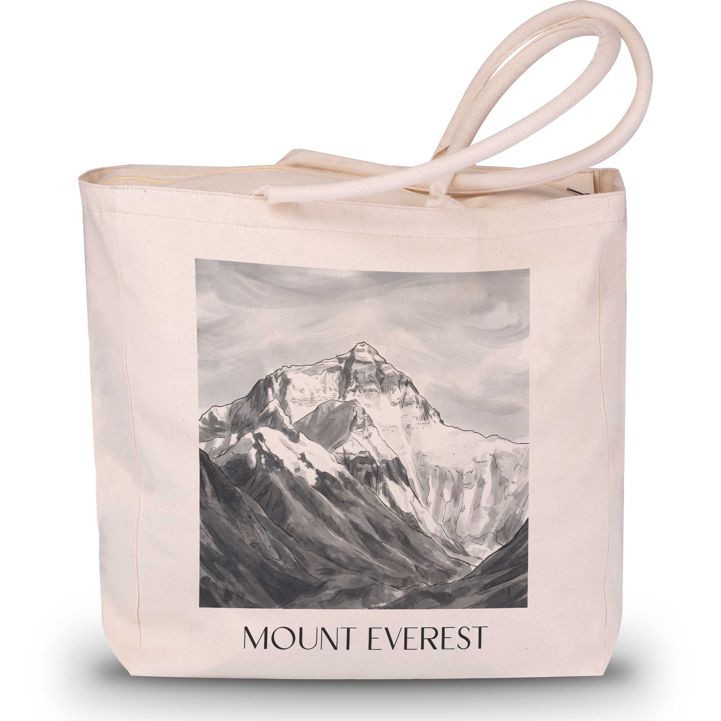 mount-everest-himalaya-einkaufstasche-aquarell-schwarz-weiss