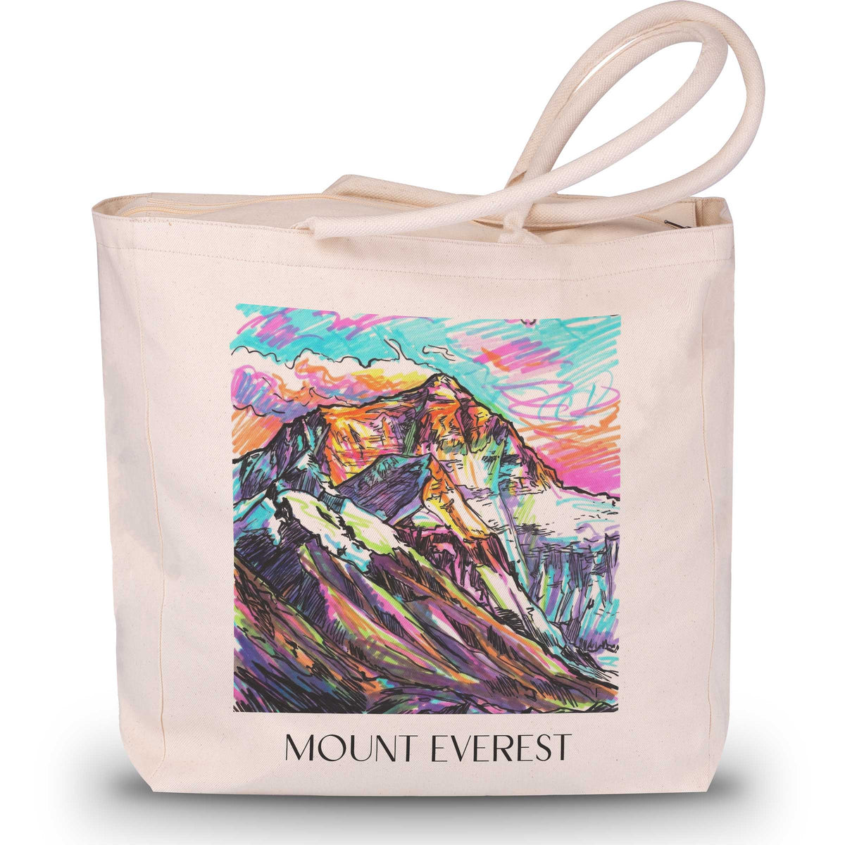 Mount Everest - Himalaya Tote Bag - Einkaufstasche im Tag Graffiti Stil - favplace