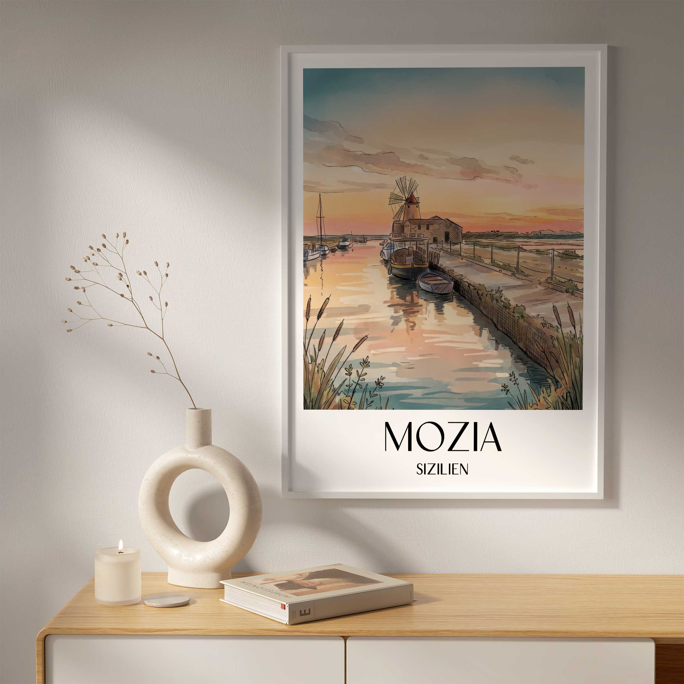 mozia-sizilien-italien-poster-aquarell