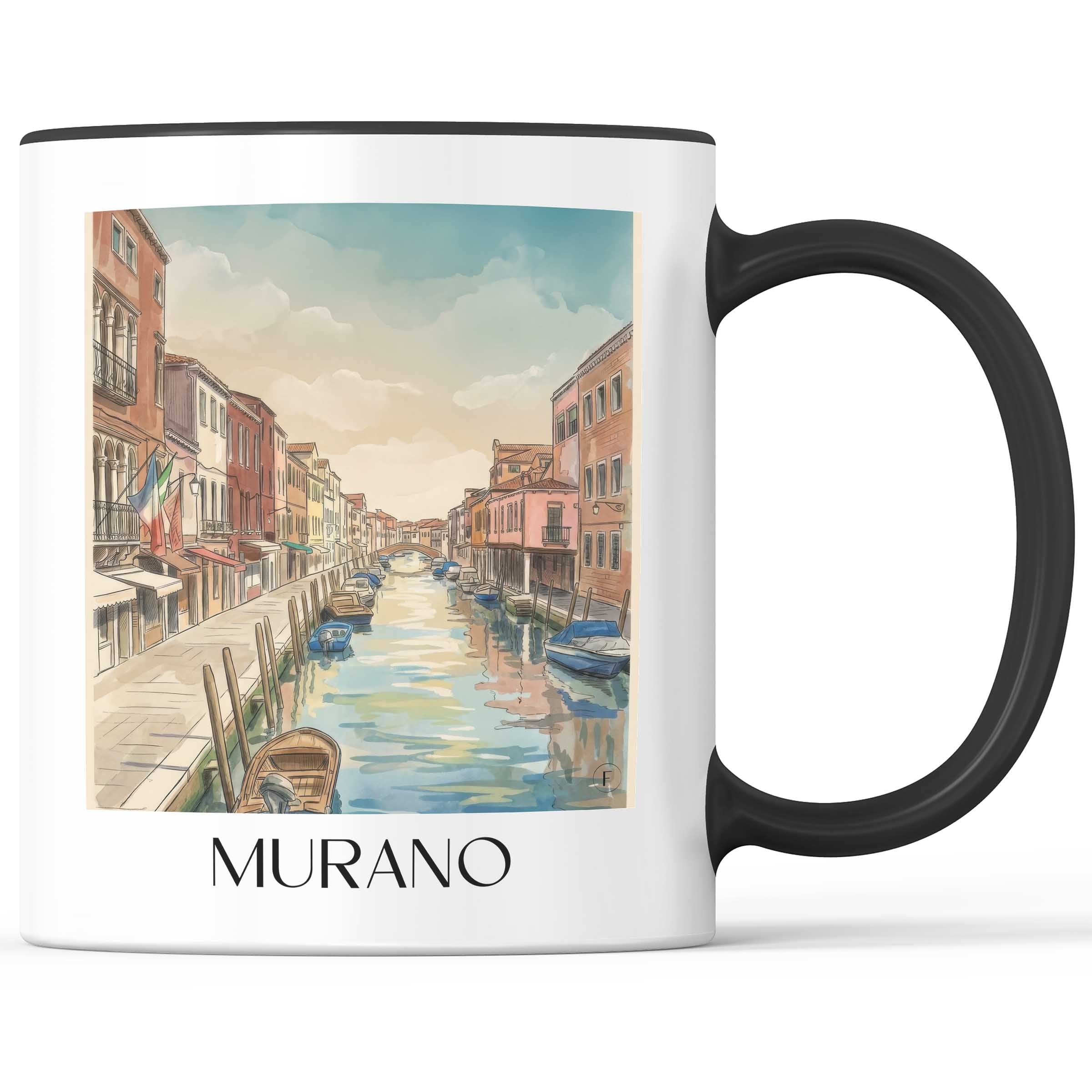 Murano Kaffeebecher - Venedig - Italien Becher - Kaffeetasse im Aquarell Stil - favplace