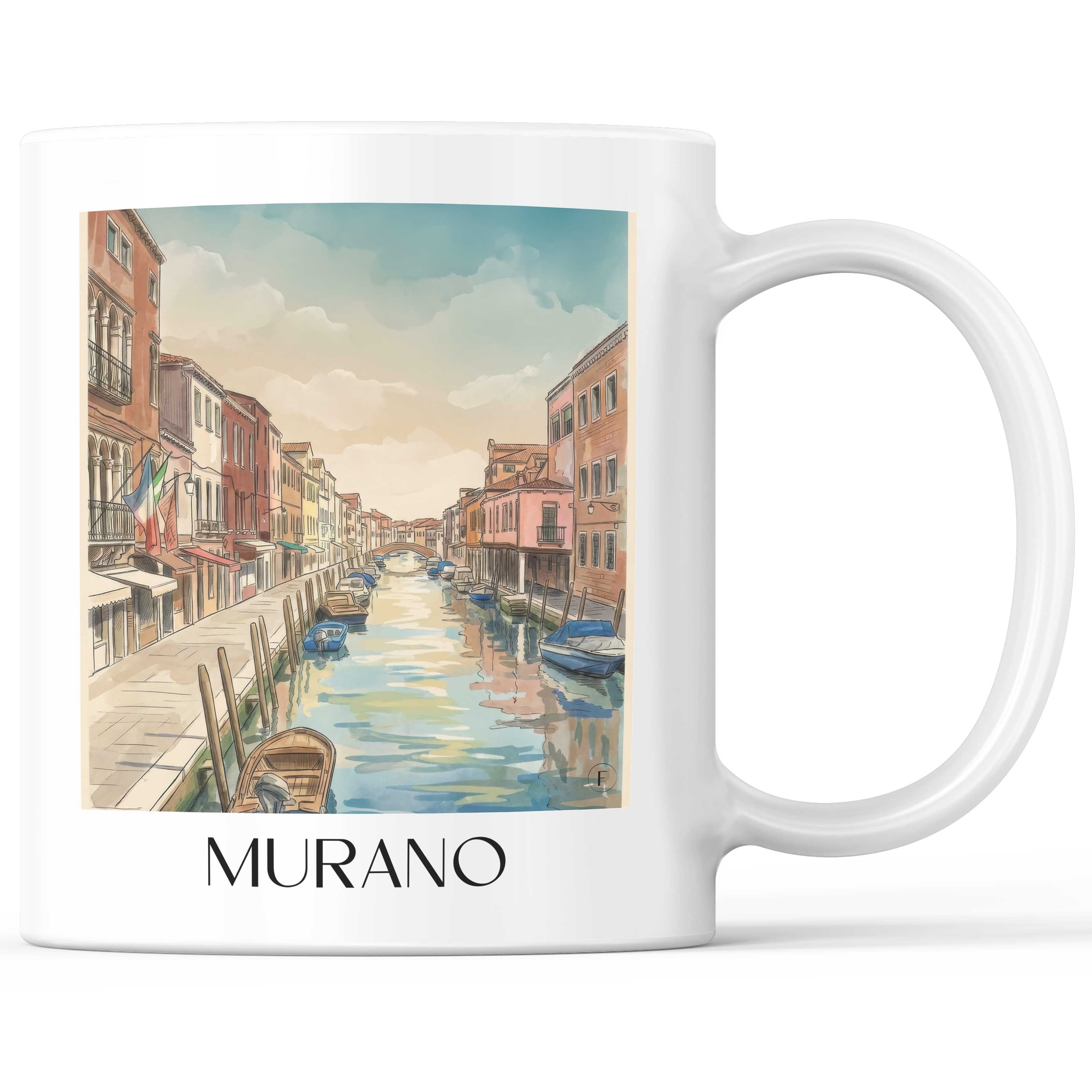 Murano Kaffeebecher - Venedig - Italien Becher - Kaffeetasse im Aquarell Stil - favplace