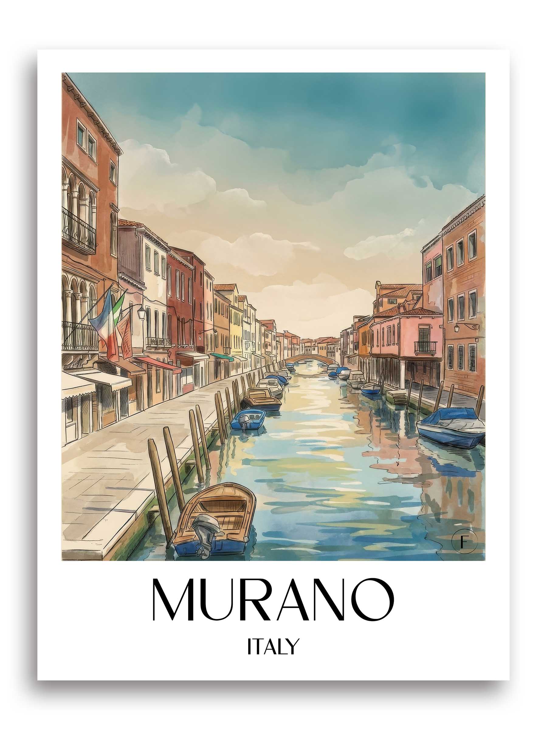 Murano Poster - Venedig - Italien Kunstdruck - Aquarell von A4 bis A1 - favplace