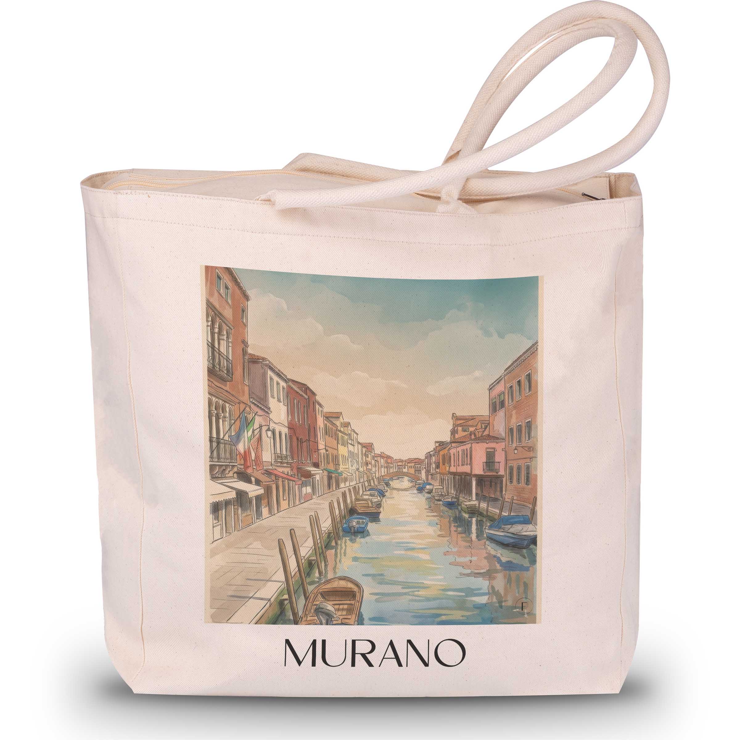 Murano Shopping Tasche - Venedig - Italien Tote Bag - Einkaufstasche im Aquarell Stil - favplace