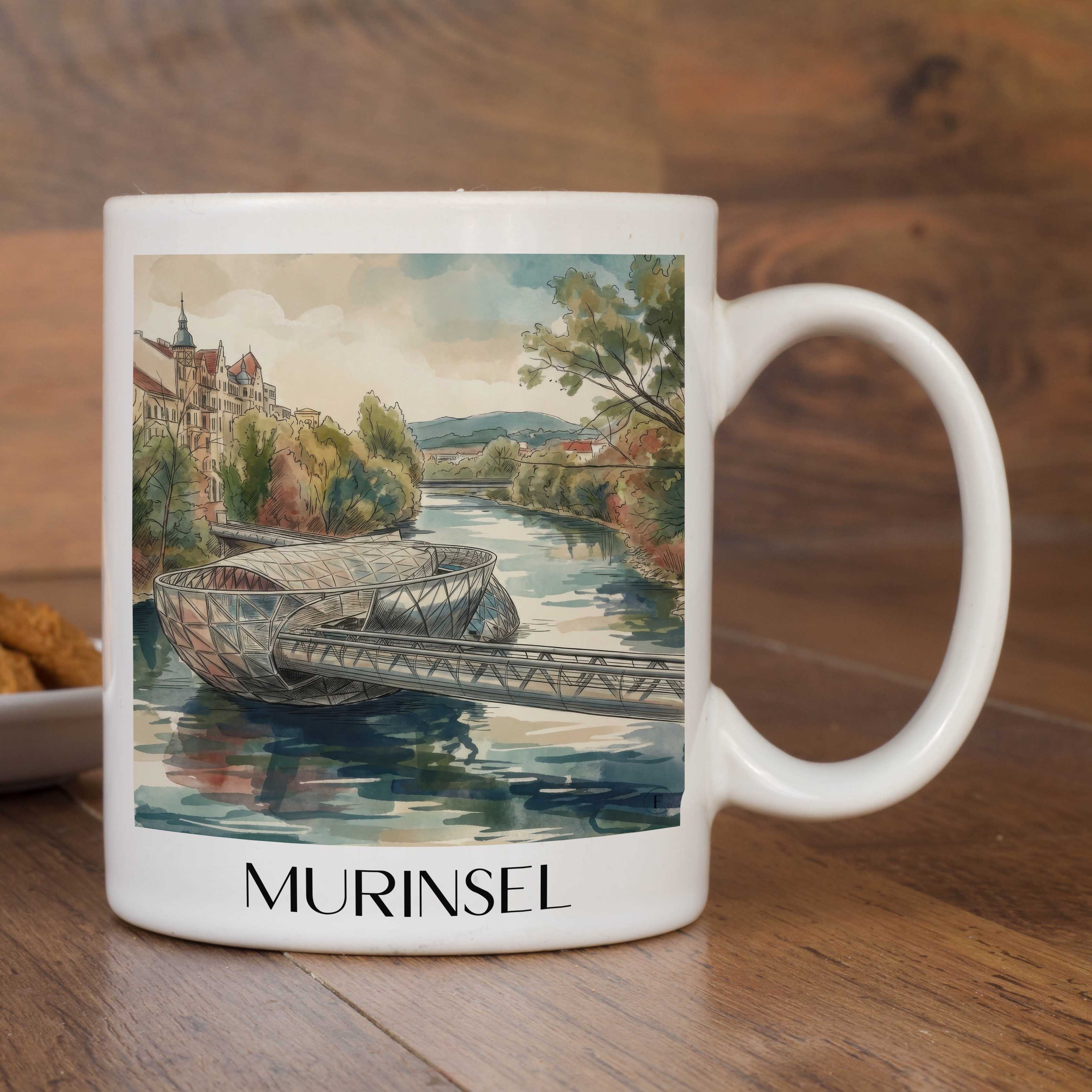 murinsel-graz-österreich-kaffeebecher-aquarell