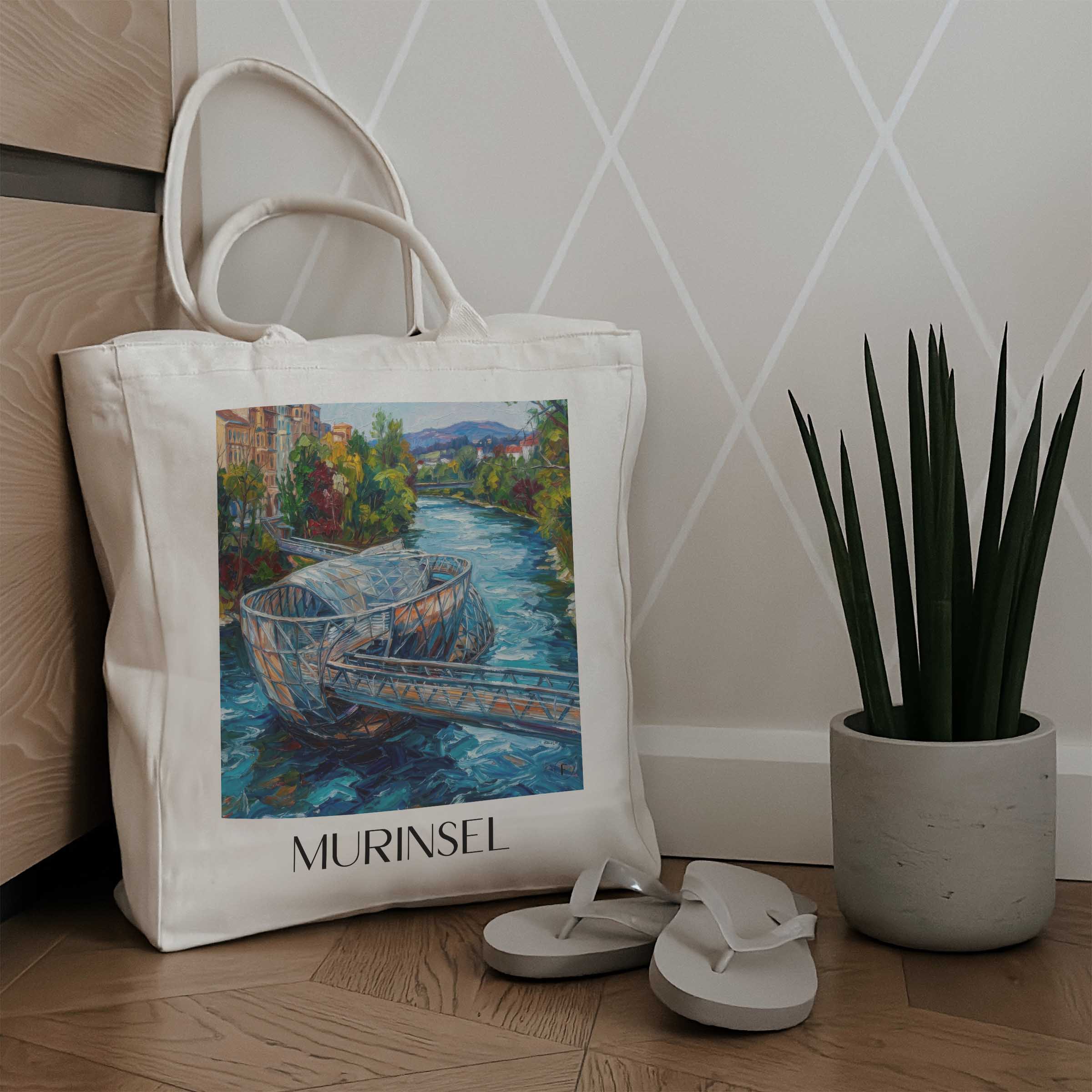 murinsel-graz-österreich-einkaufstasche-oil-painting-oelgemaelde