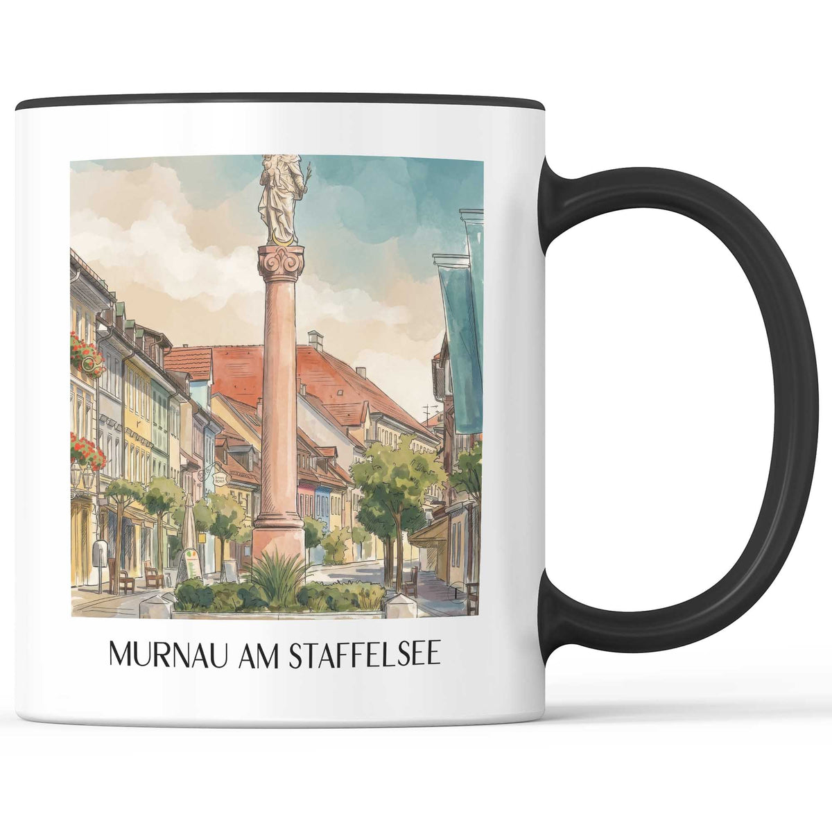 Murnau am Staffelsee Kaffeebecher - Bayern - Deutschland Becher - Kaffeetasse im Aquarell Stil - favplace