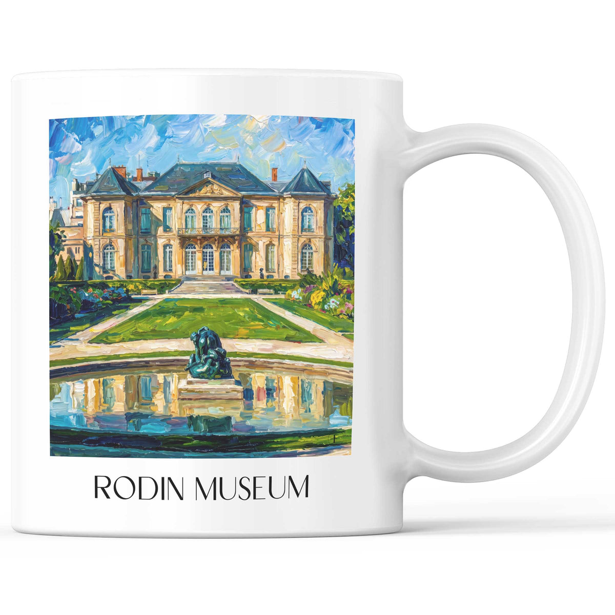 Musée Rodin Kaffeebecher - Paris - Frankreich Becher - Kaffeetasse im Ölgemälde Stil