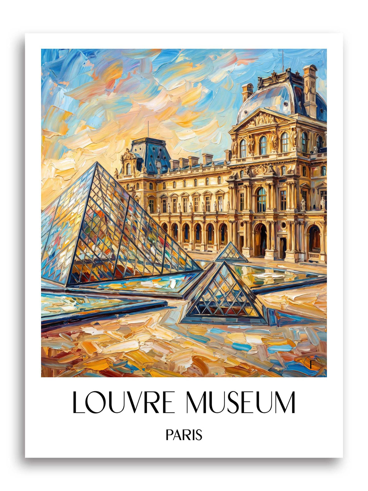 Musée du Louvre Poster - Paris - Frankreich Kunstdruck - Ölgemälde von A4 bis A1 - favplace