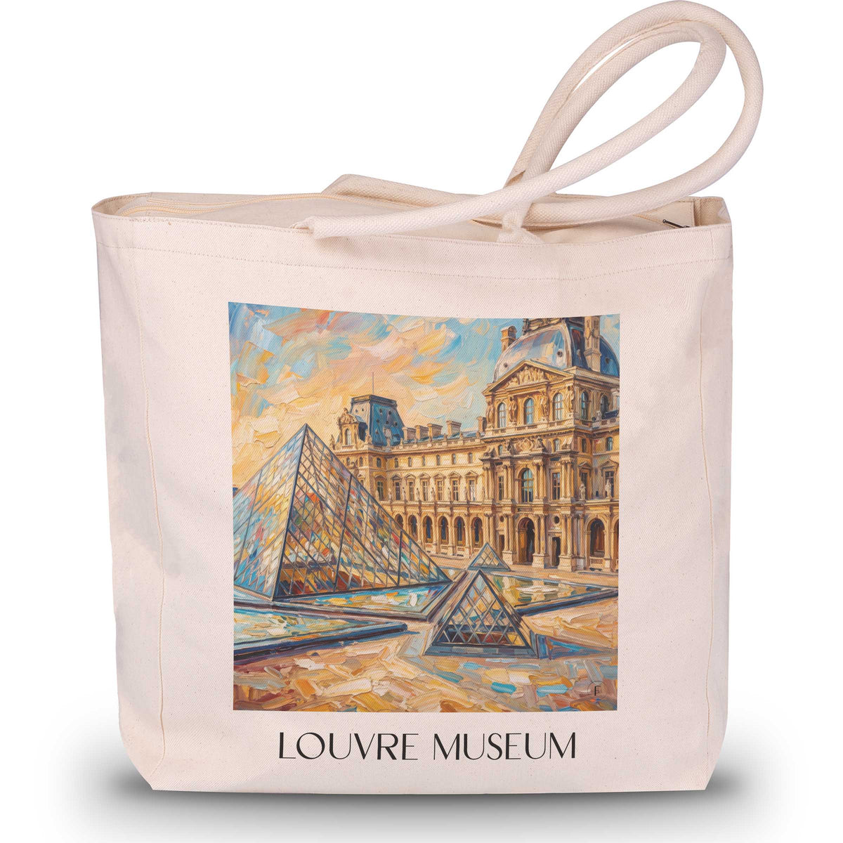 Musée du Louvre Shopping Tasche - Paris - Frankreich Tote Bag - Einkaufstasche im Ölgemälde Stil - favplace