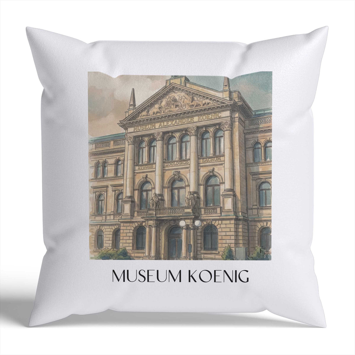 Museum Koenig Kissenhülle - Zierkissen Bezug - Bonn - Deutschland Kissen bzw. Kissenbezug im Aquarell Stil - favplace
