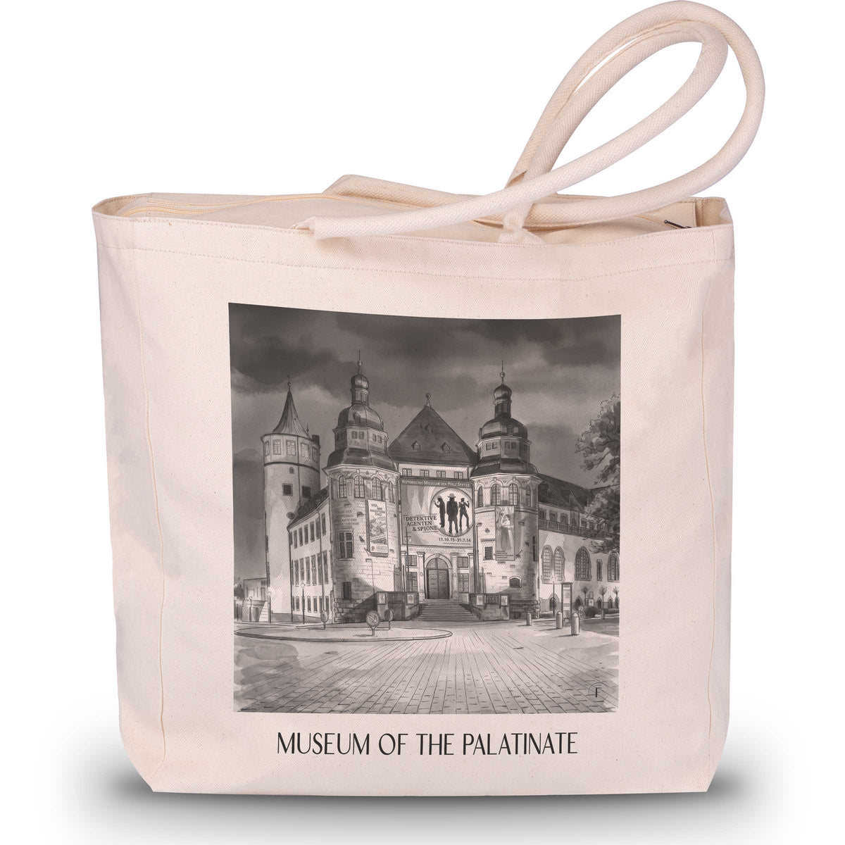 Museum der Pfalz Shopping Tasche - Speyer - Deutschland Tote Bag - Einkaufstasche im Aquarell Schwarz-Weiß Stil - favplace