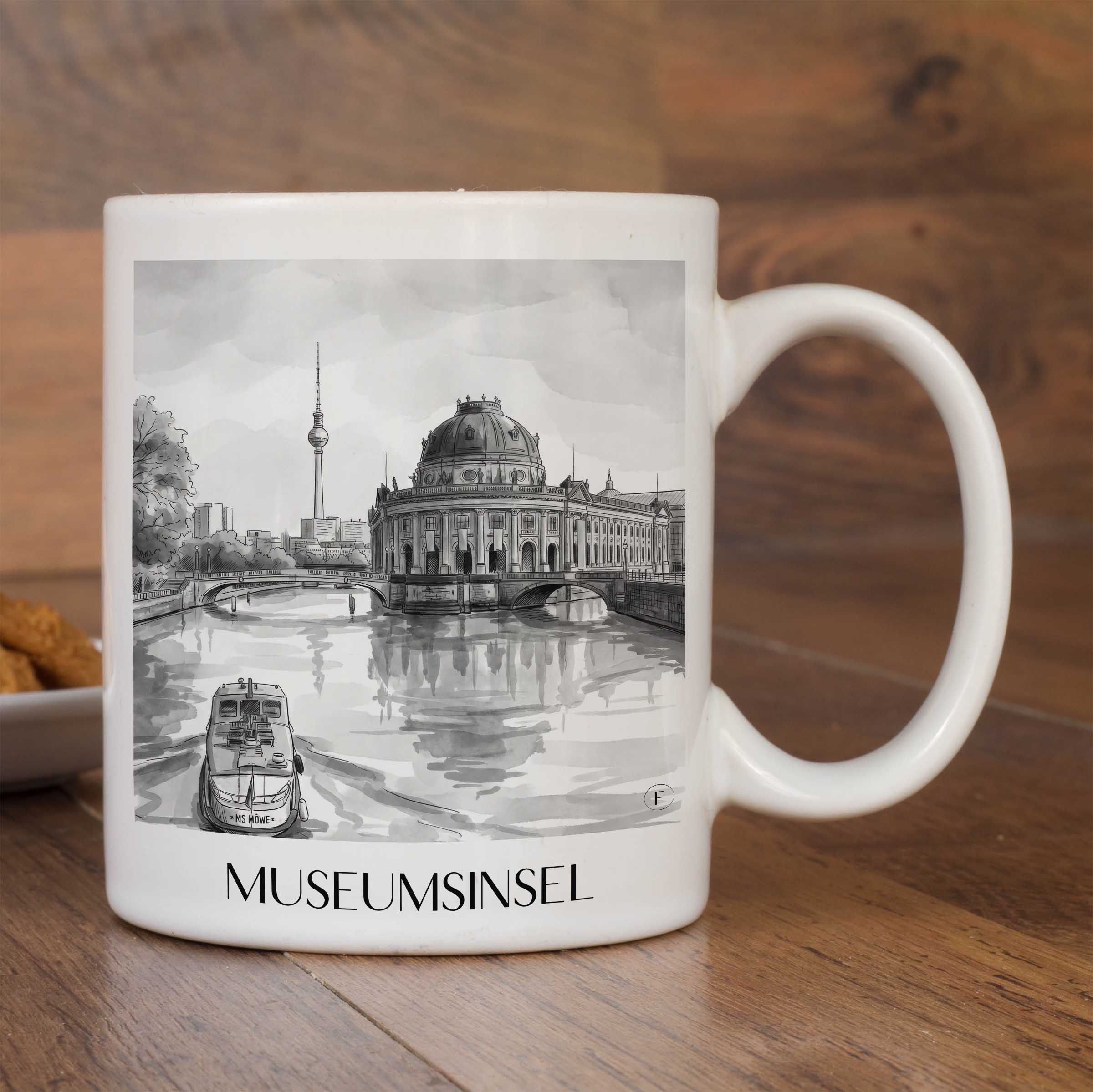 museumsinsel-berlin-deutschland-kaffeebecher-aquarell-schwarz-weiss