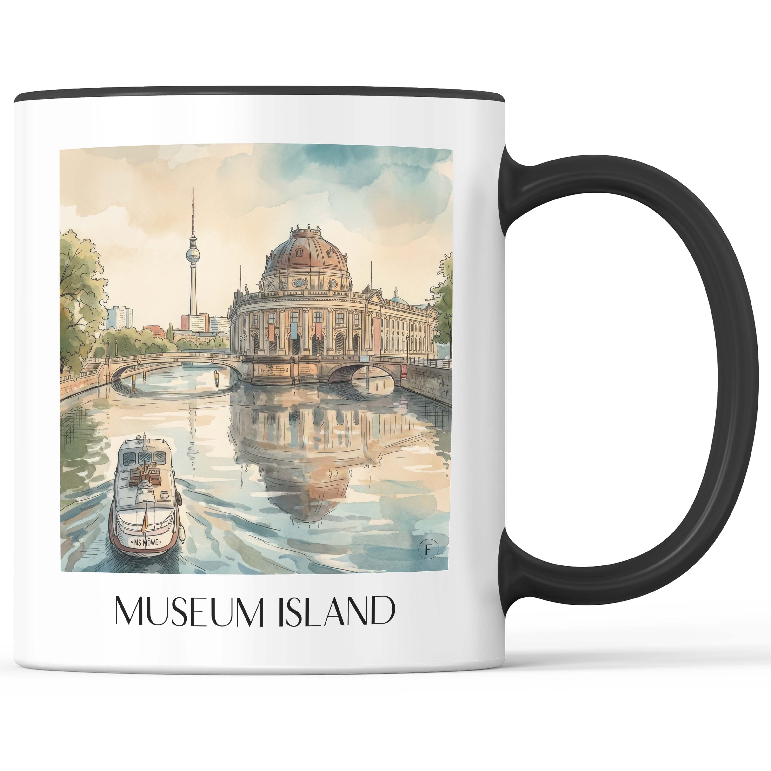 Museumsinsel Kaffeebecher - Berlin - Deutschland Becher - Kaffeetasse im Aquarell Stil - favplace