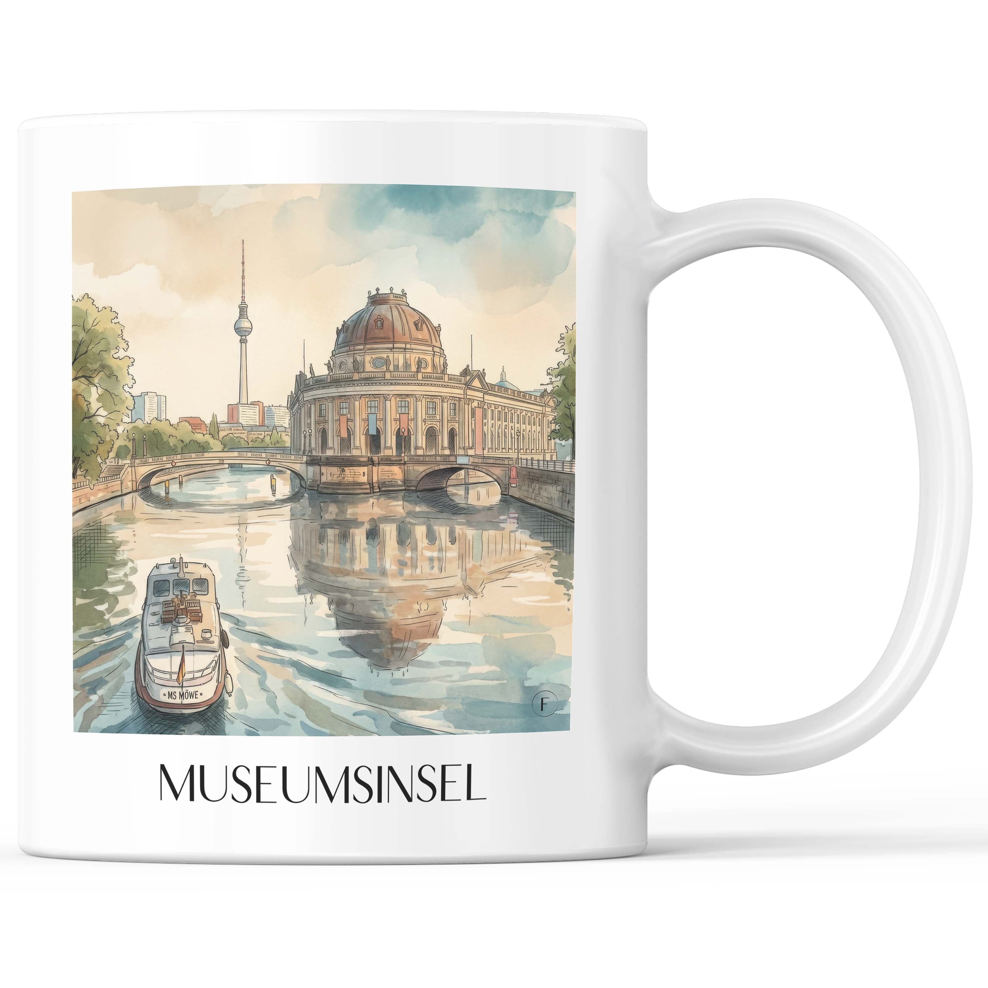 Museumsinsel Kaffeebecher - Berlin - Deutschland Becher - Kaffeetasse im Aquarell Stil - favplace