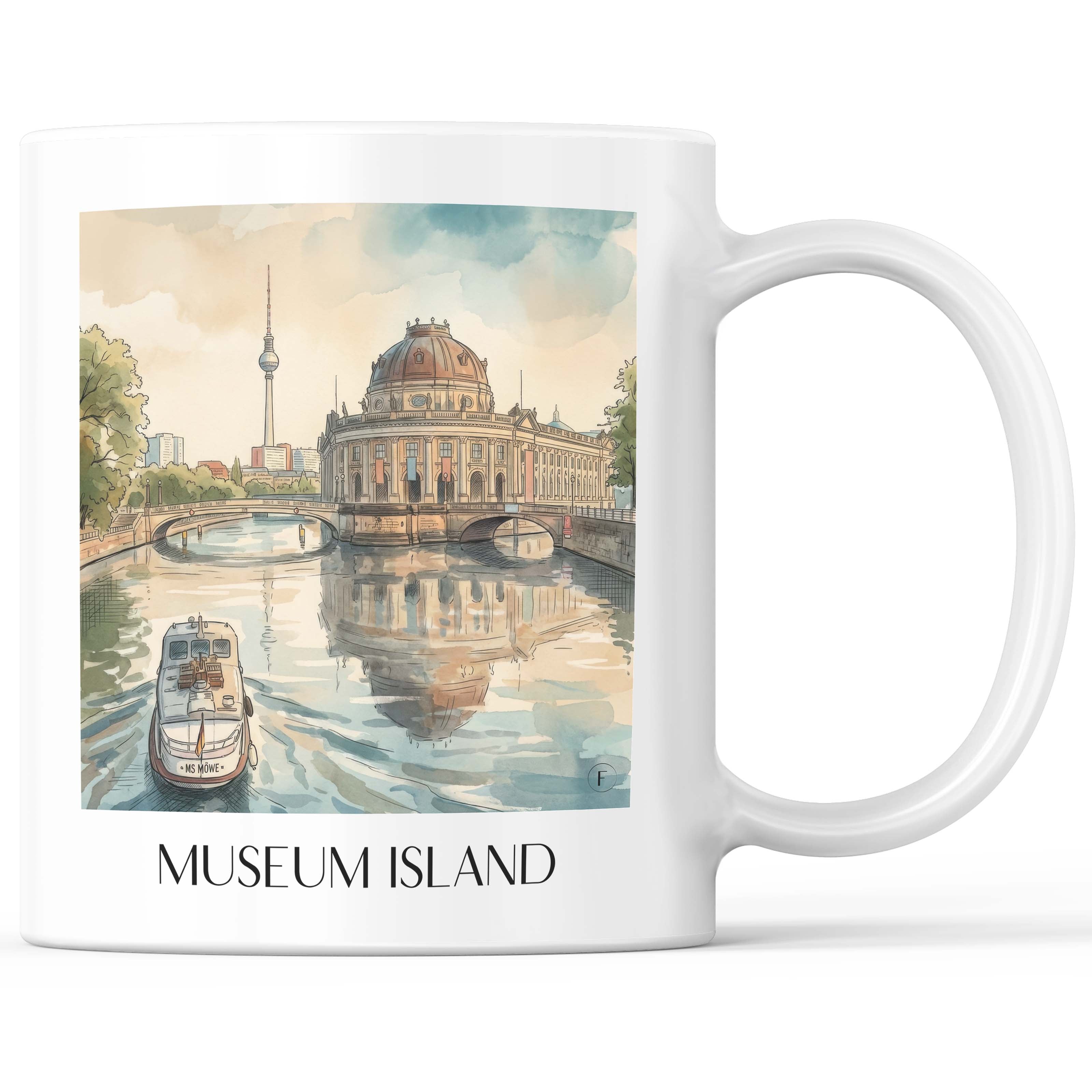 Museumsinsel Kaffeebecher - Berlin - Deutschland Becher - Kaffeetasse im Aquarell Stil - favplace
