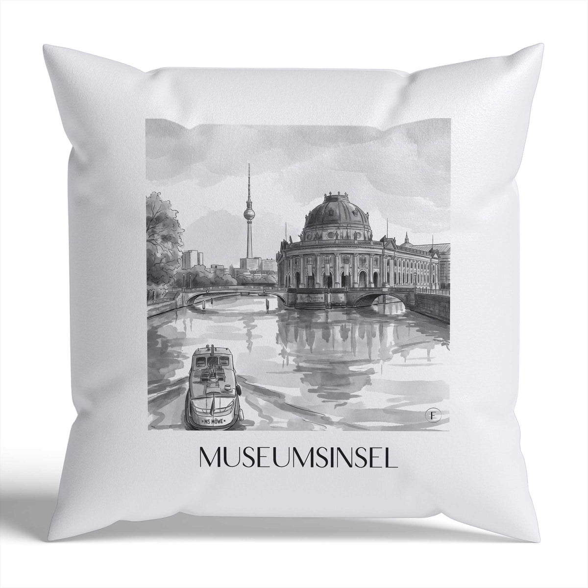 museumsinsel-berlin-deutschland-kissenbezug-aquarell-schwarz-weiss