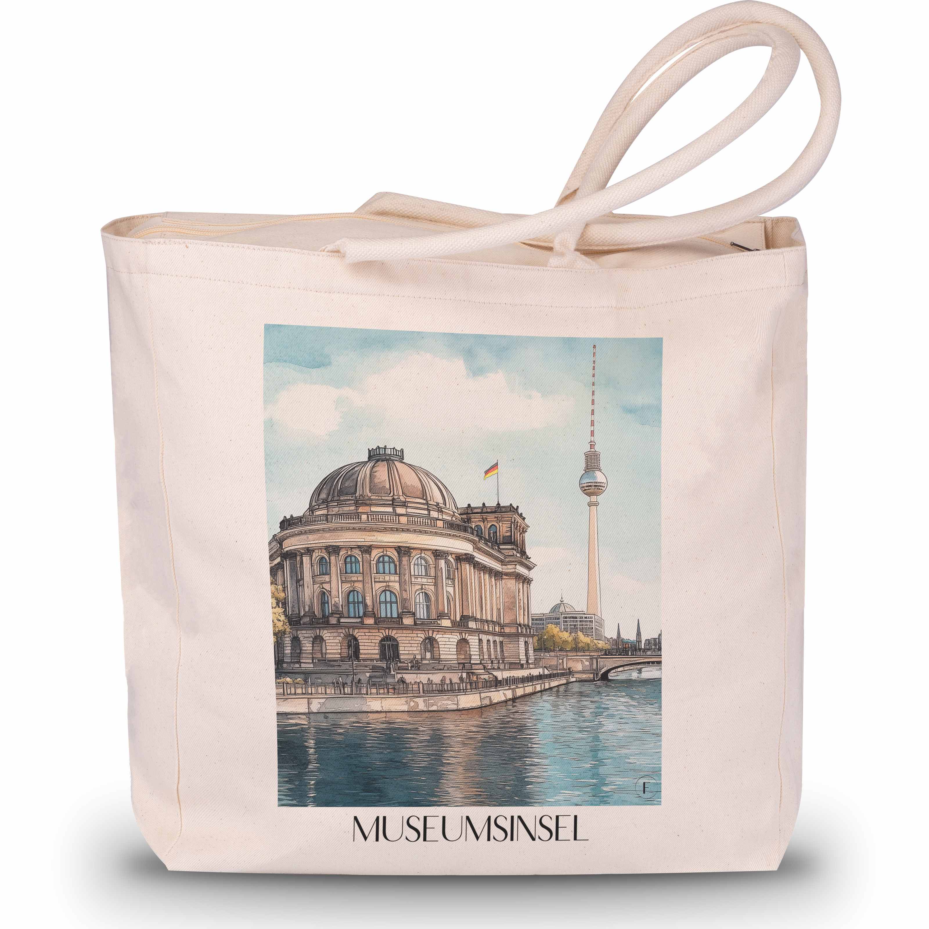 museumsinsel-berlin-deutschland-einkaufstasche-aquarell