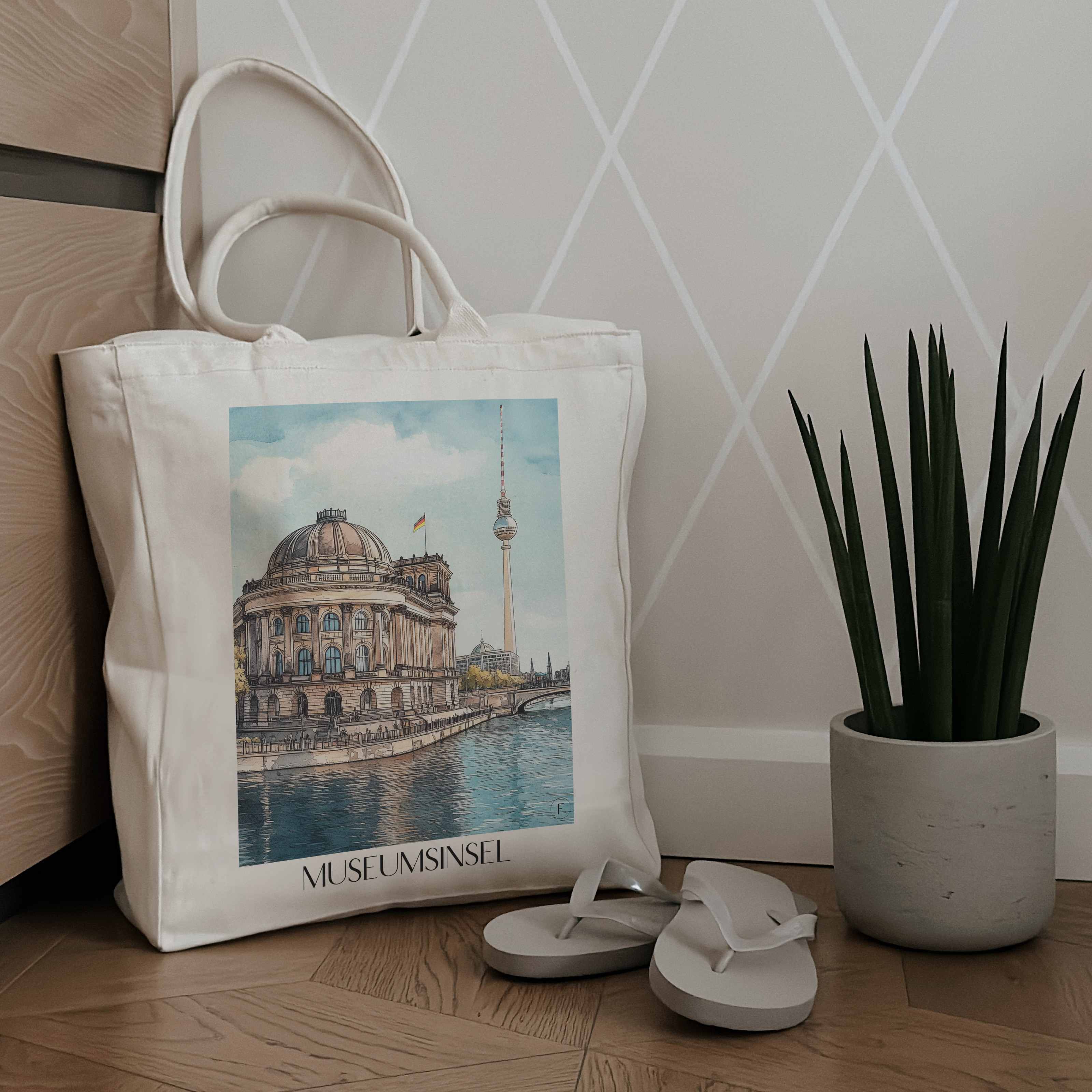 museumsinsel-berlin-deutschland-einkaufstasche-aquarell