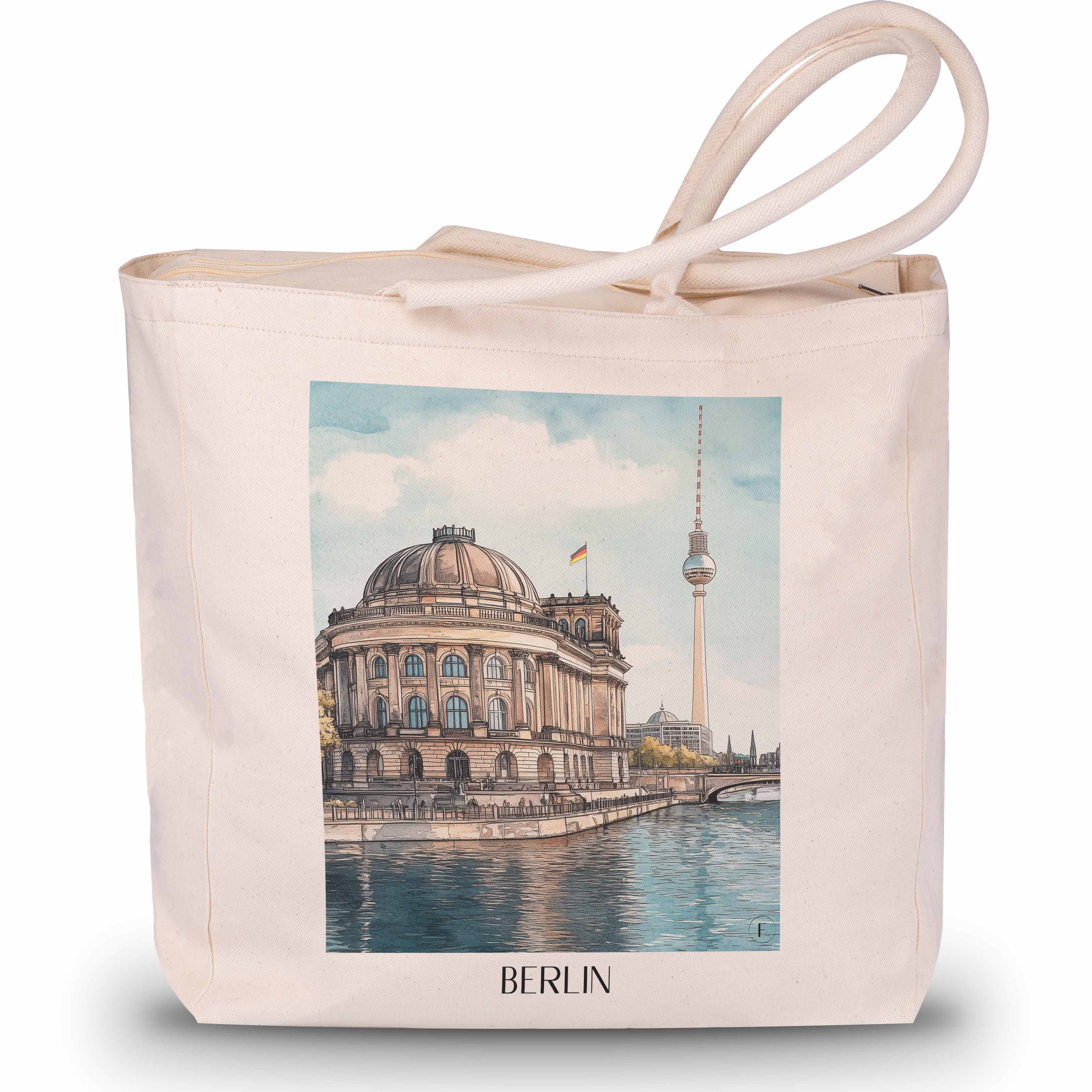 Museumsinsel Shopping Tasche - Berlin - Deutschland Tote Bag - Einkaufstasche im Aquarell Stil - favplace
