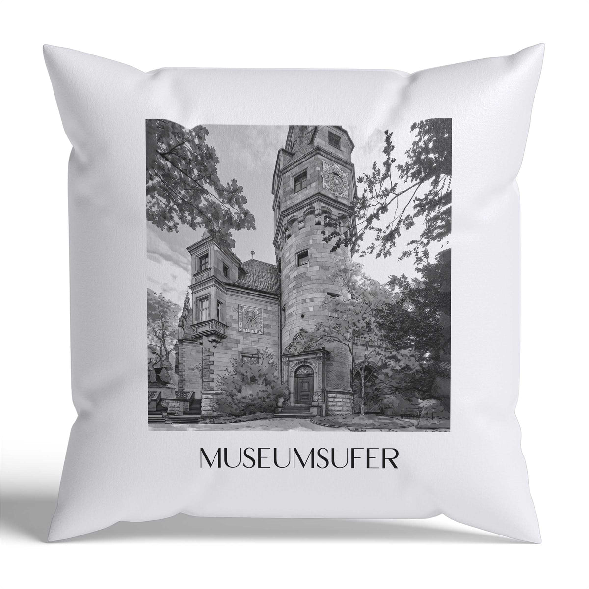 museumsufer-frankfurt-deutschland-kissenbezug-aquarell-schwarz-weiss