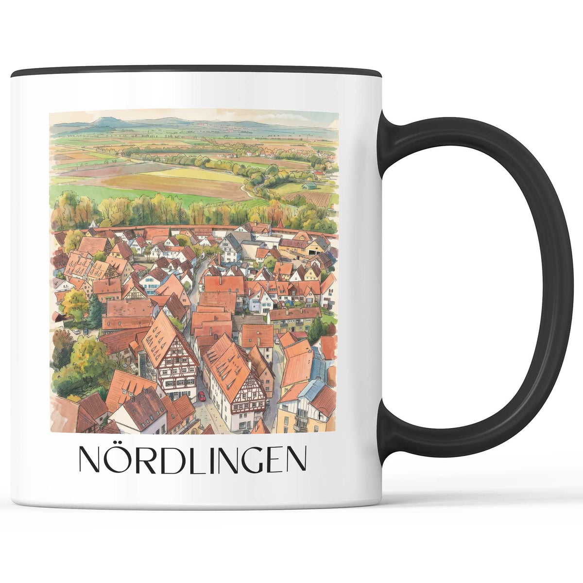 nördlingen-bayern-deutschland-kaffeebecher-aquarell
