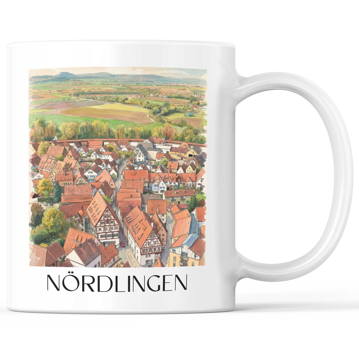 Nördlingen Kaffeebecher - Bayern - Deutschland Becher - Kaffeetasse im Aquarell Stil - favplace
