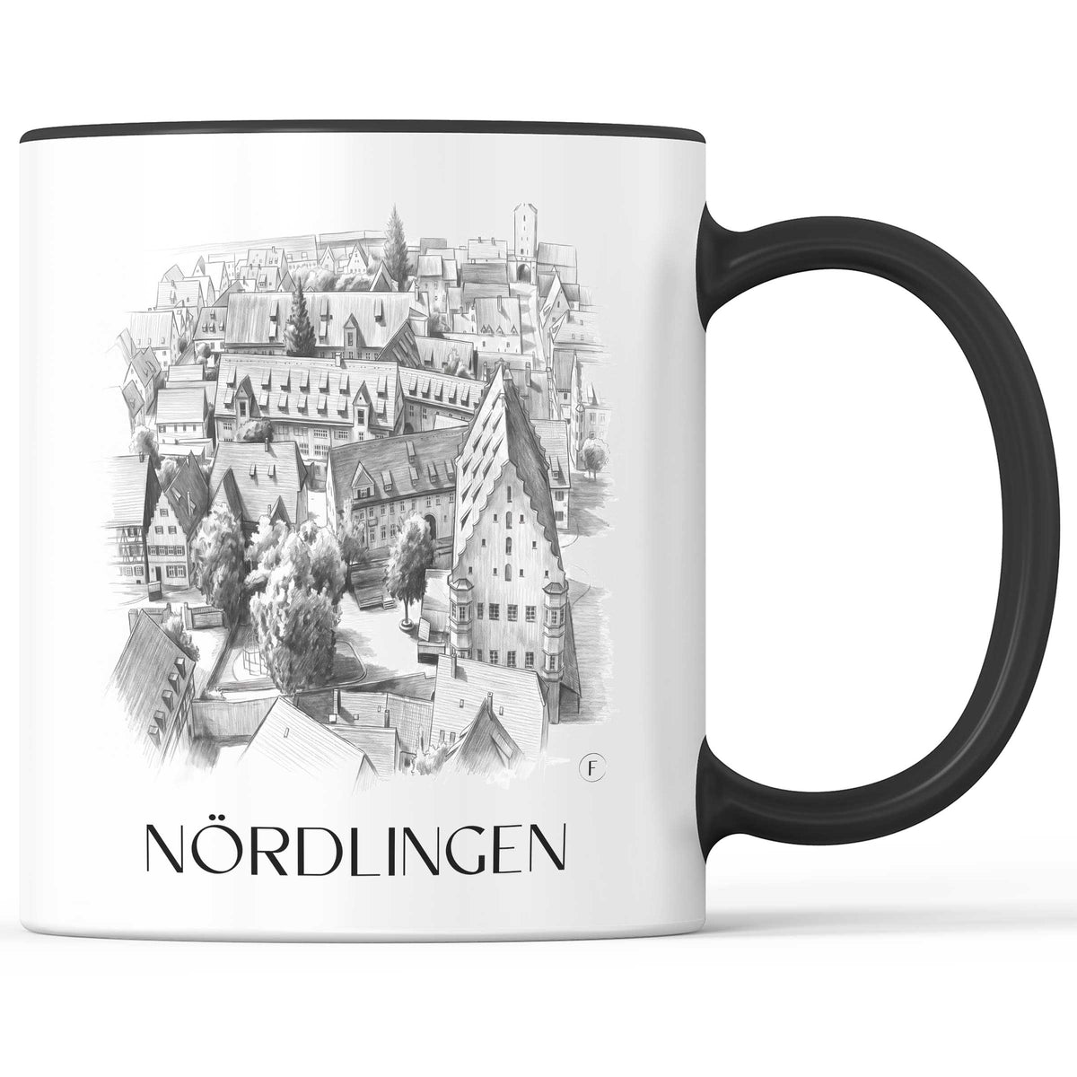 Nördlingen Kaffeebecher - Schwaben - Deutschland Becher - Kaffeetasse im Zeichnung Stil