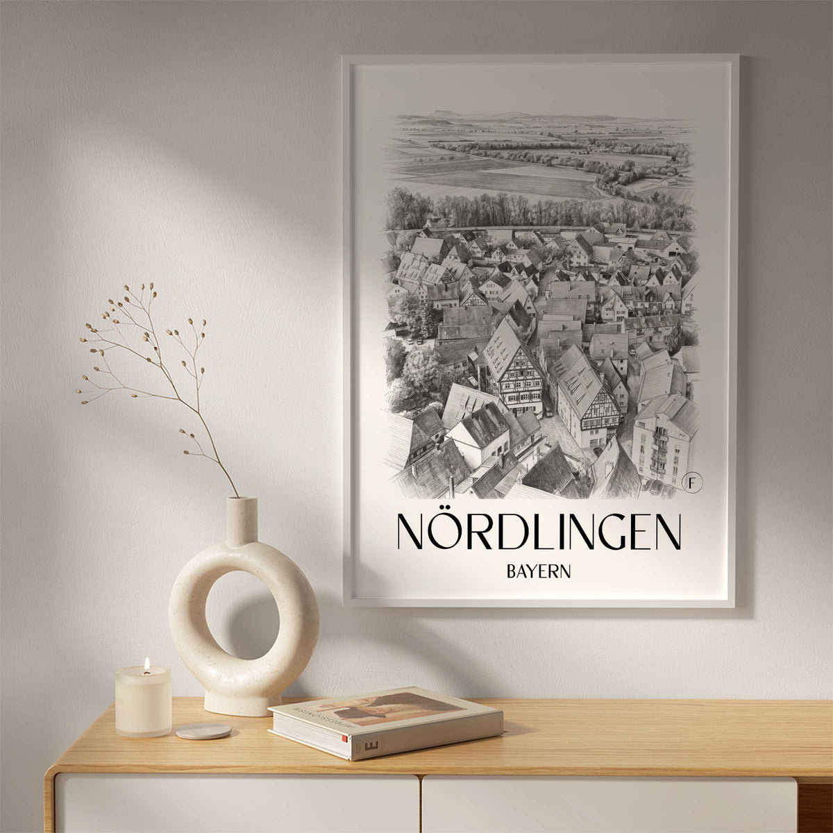 nördlingen-bayern-deutschland-poster-bleistift-zeichnung-drawing