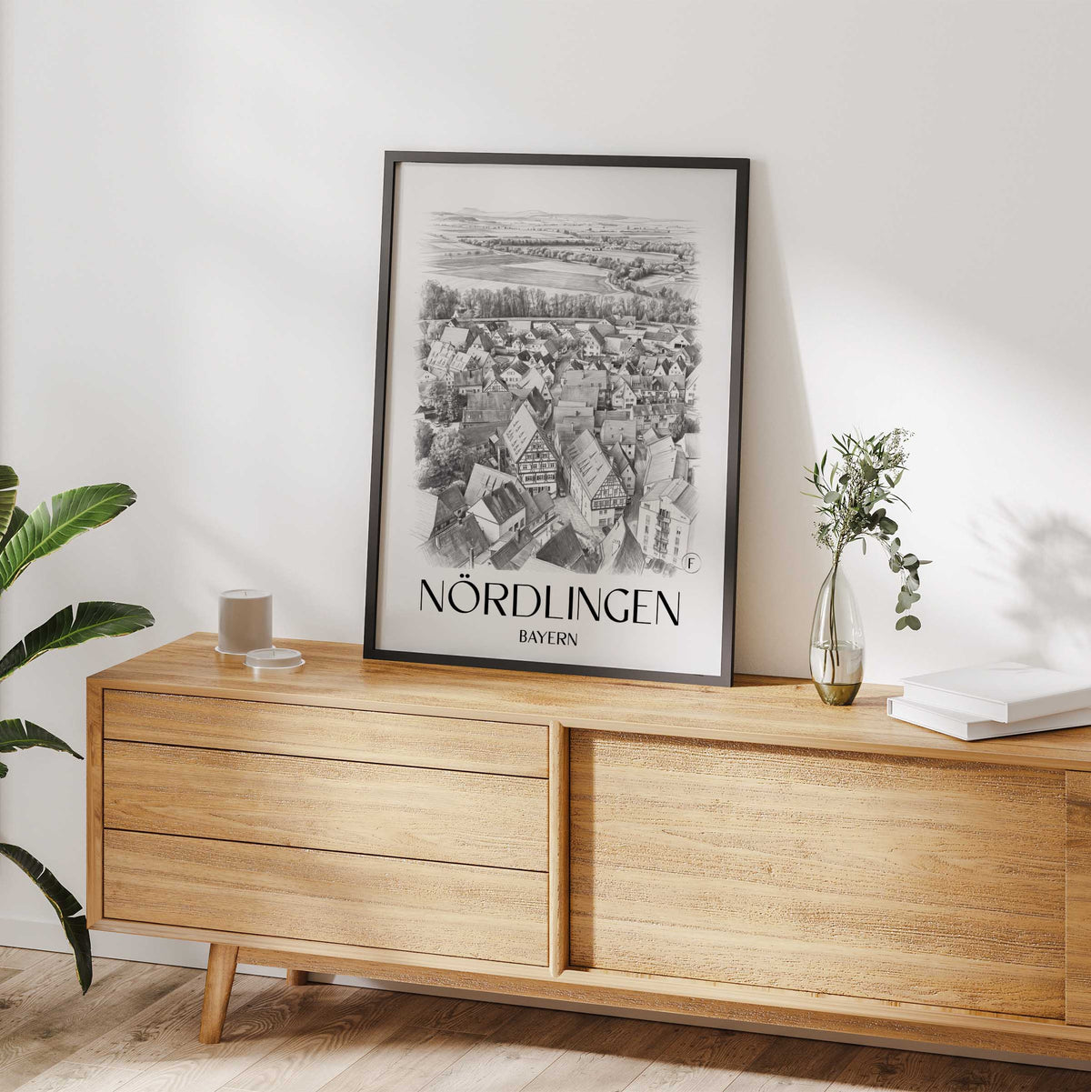 nördlingen-bayern-deutschland-poster-bleistift-zeichnung-drawing