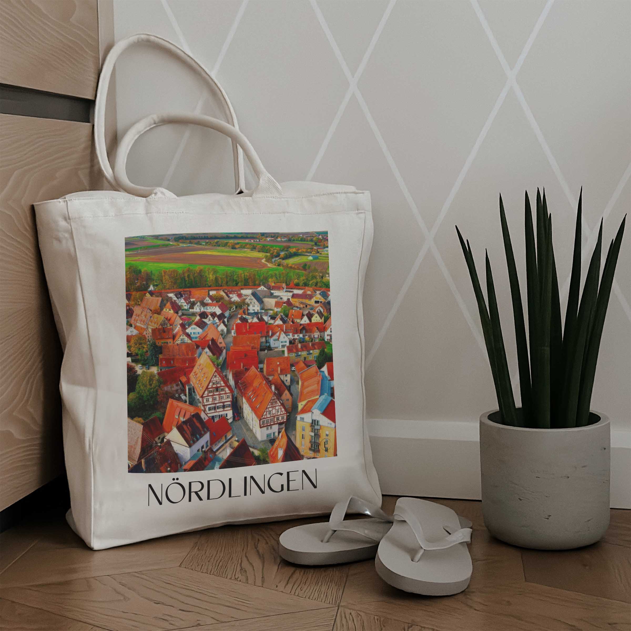 nördlingen-bayern-deutschland-einkaufstasche-oil-painting-oelgemaelde