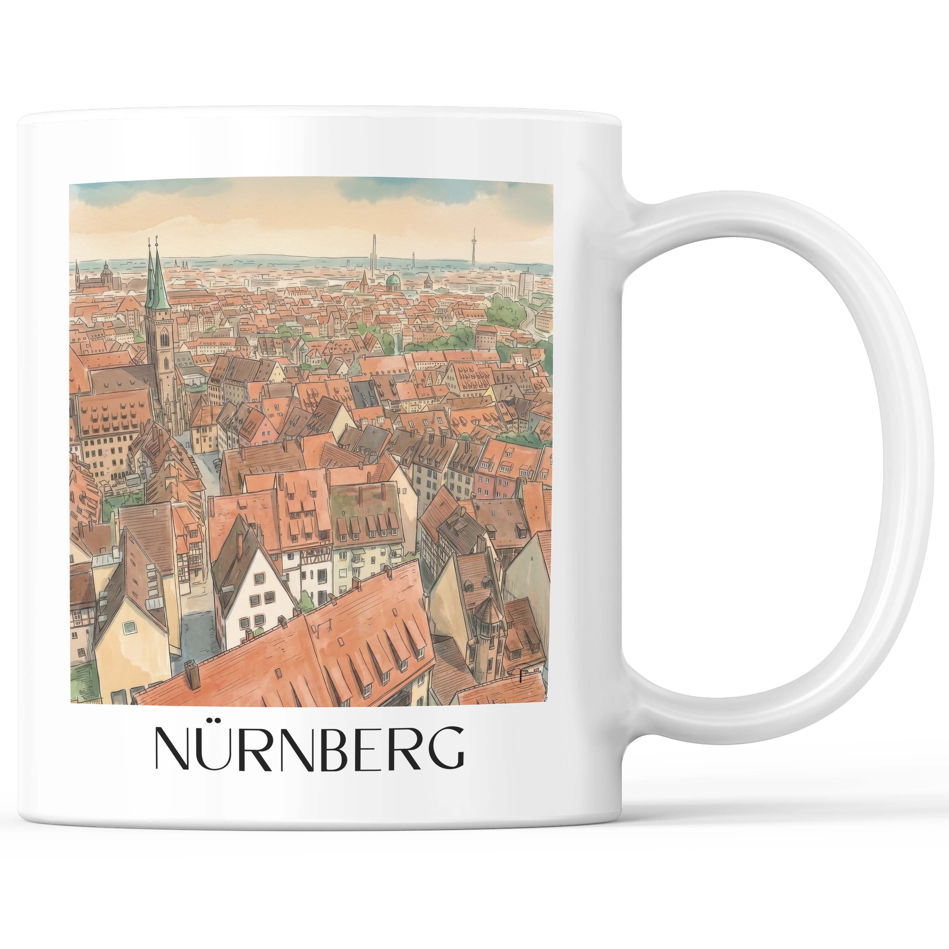Nürnberg - Deutschland Becher - Kaffeetasse im Aquarell Stil - favplace
