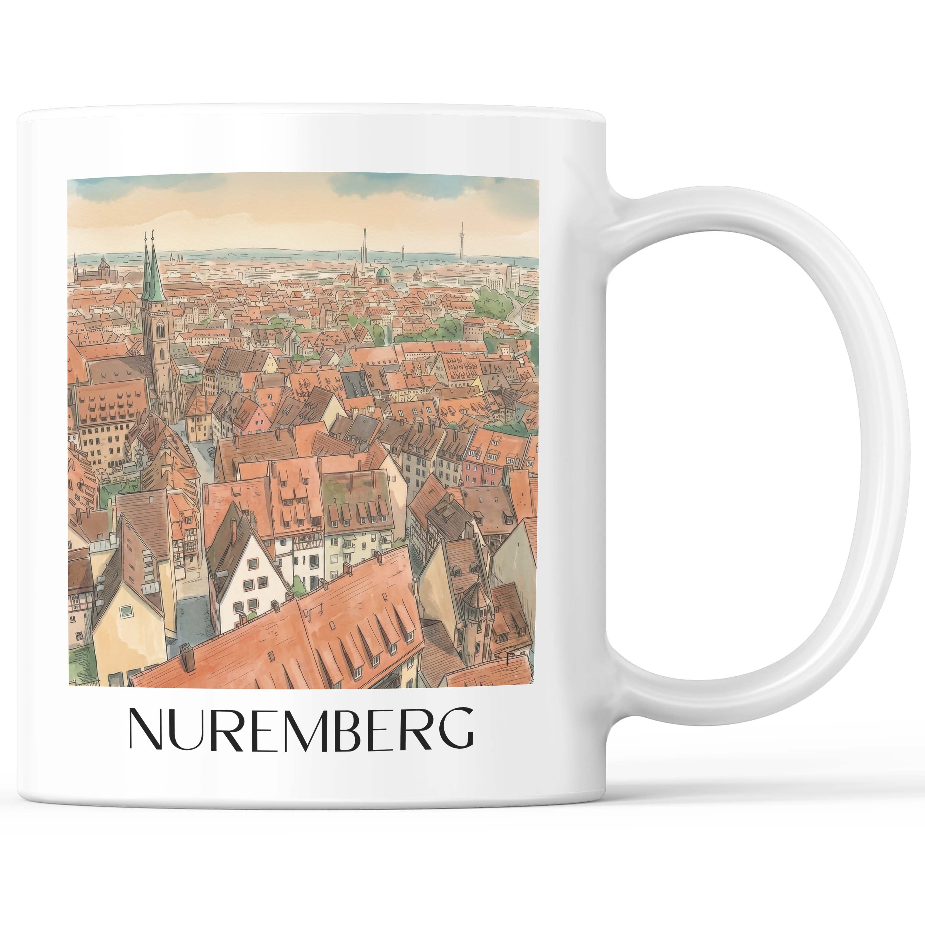 Nürnberg - Deutschland Becher - Kaffeetasse im Aquarell Stil - favplace