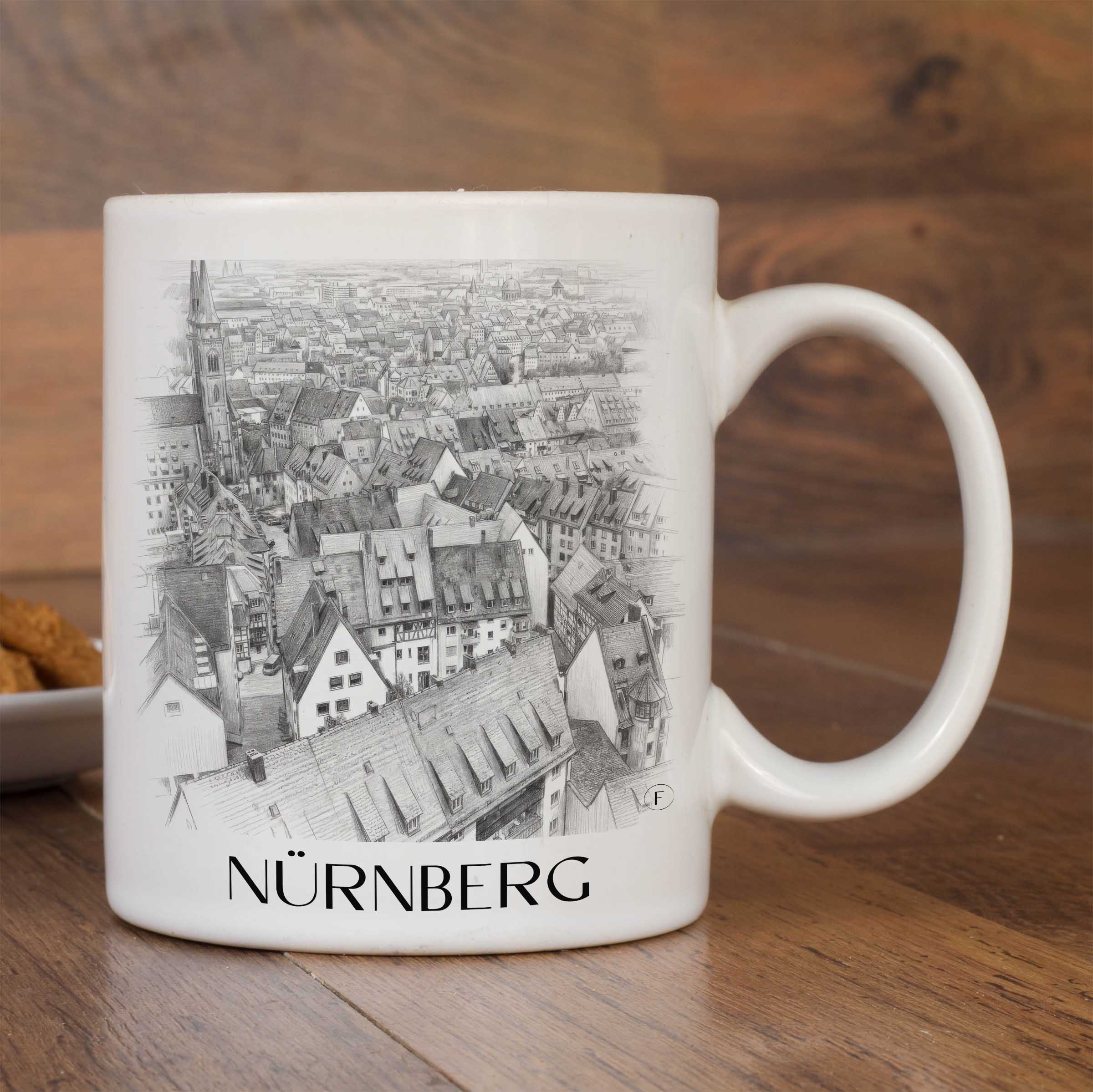 nürnberg-deutschland-kaffeebecher-bleistift-zeichnung-drawing