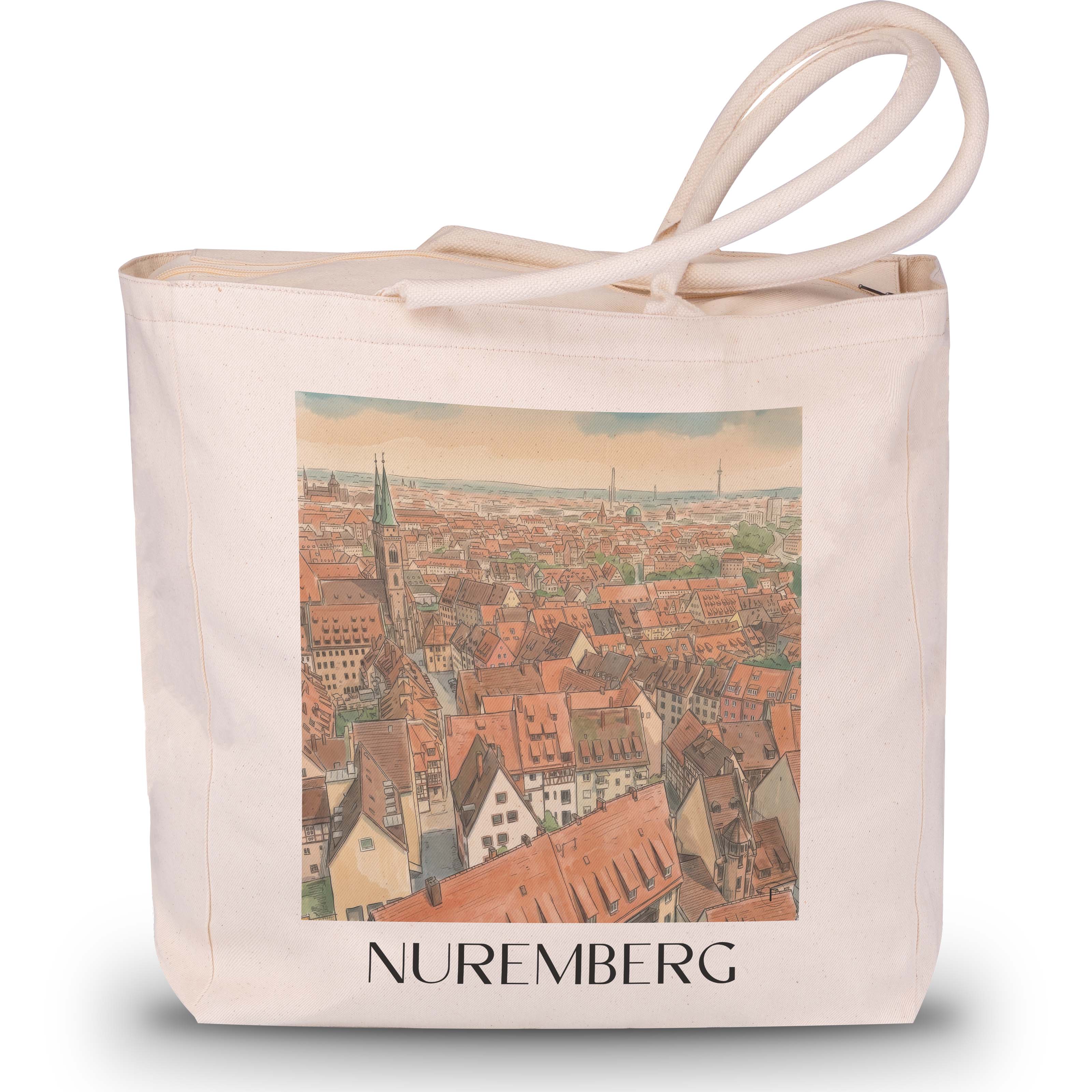 Nürnberg - Deutschland Tote Bag - Einkaufstasche im Aquarell Stil - favplace