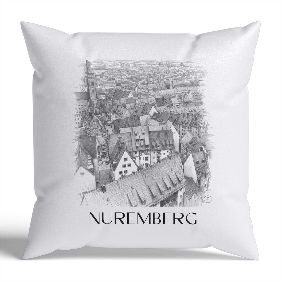 Nürnberg Kissenhülle - Zierkissen Bezug - Deutschland - Deutschland Kissen bzw. Kissenbezug im Zeichnung Stil - favplace