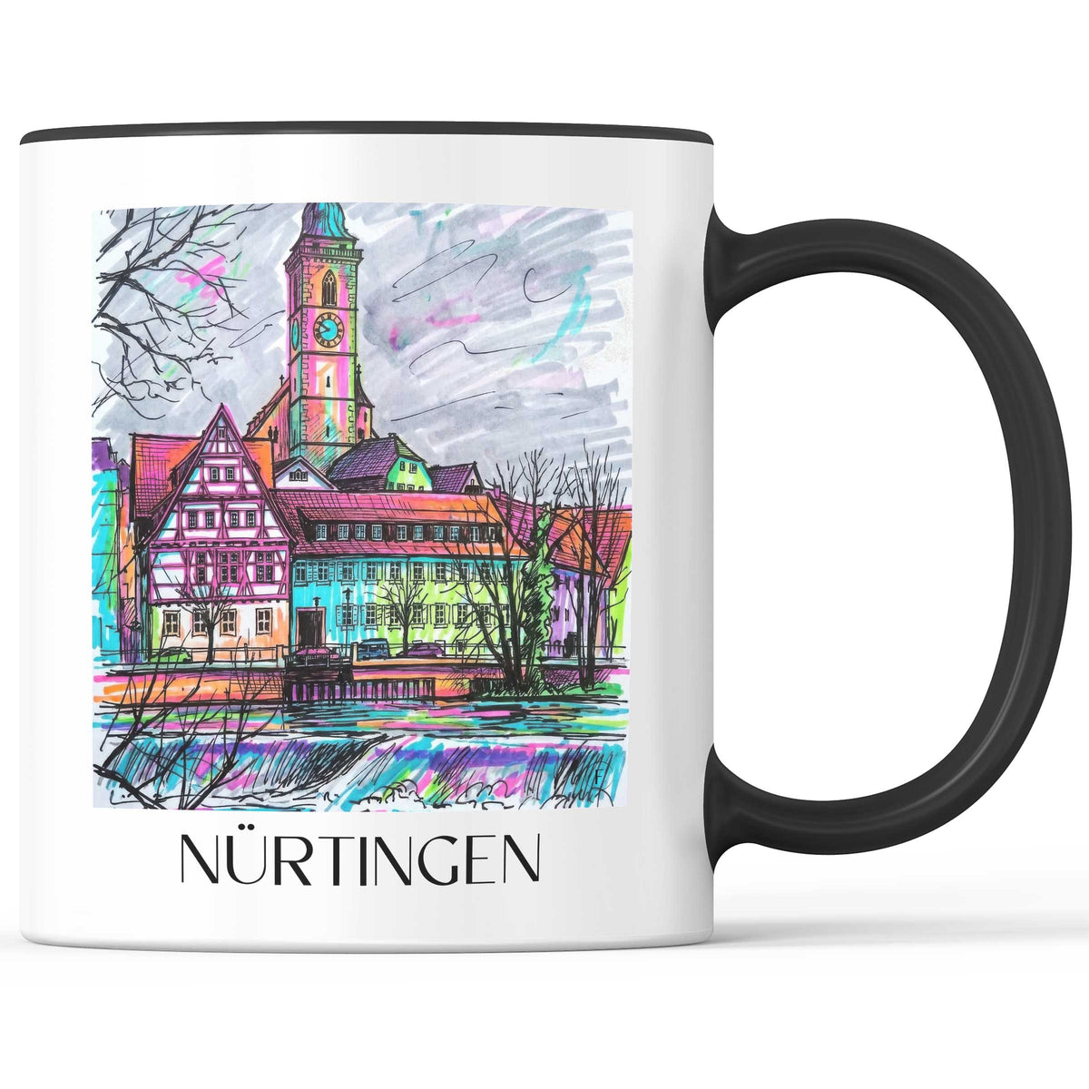 Nürtingen - Deutschland Becher - Kaffeetasse im Tag Graffiti Stil - favplace