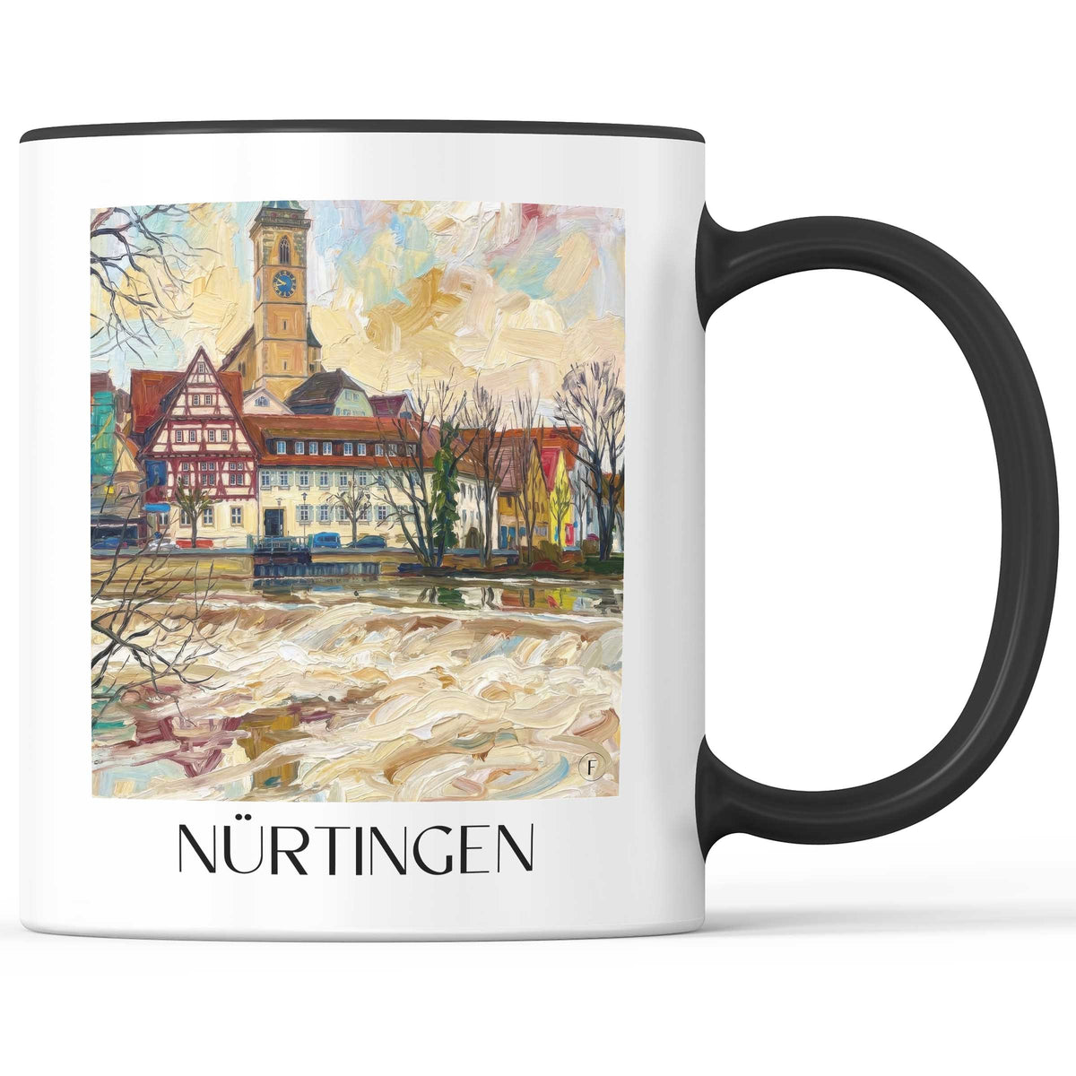 Nürtingen - Deutschland Becher - Kaffeetasse im Ölgemälde Stil - favplace