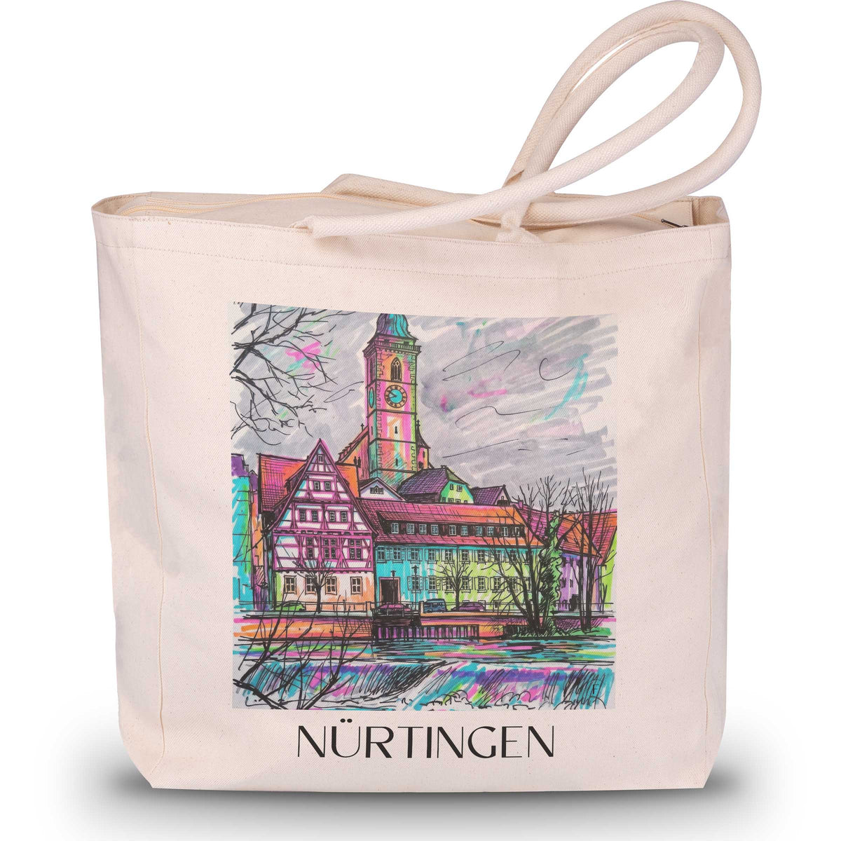 Nürtingen - Deutschland Tote Bag - Einkaufstasche im Tag Graffiti Stil - favplace