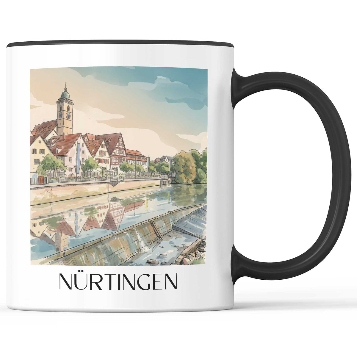 nürtingen-neckartal-deutschland-kaffeebecher-aquarell