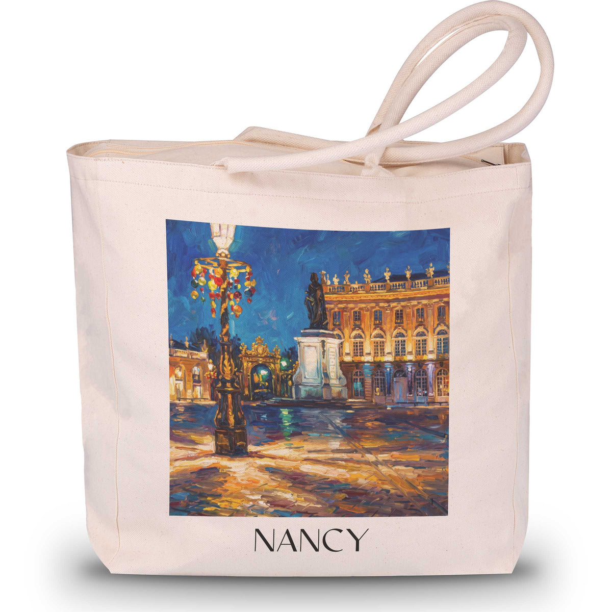 Nancy Shopping Tasche - Lothringen - Frankreich Tote Bag - Einkaufstasche im Ölgemälde Stil - favplace