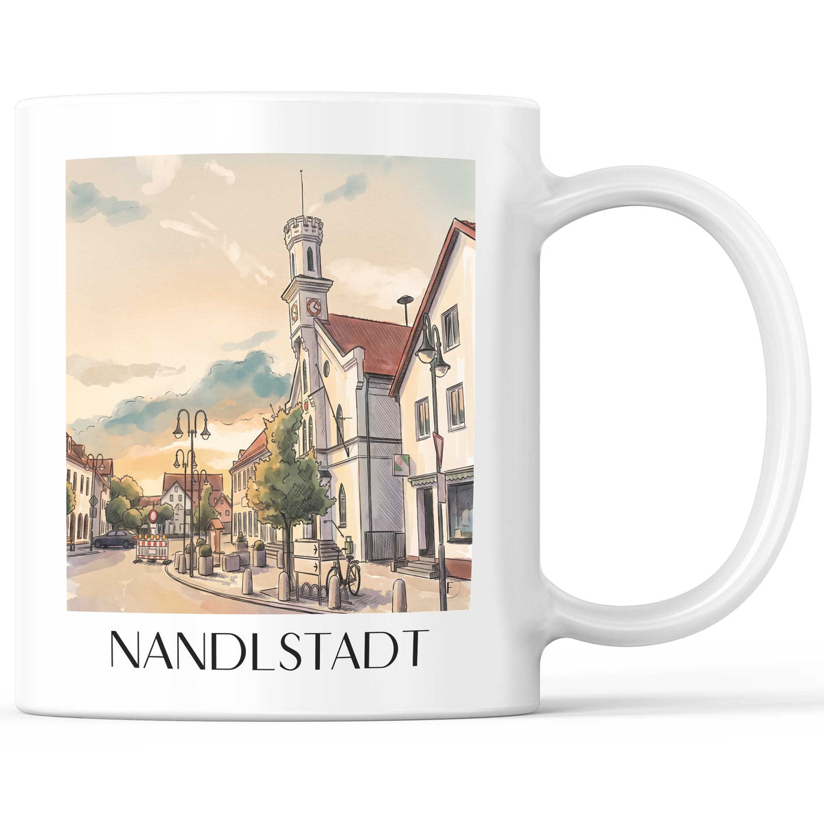 Nandlstadt Kaffeebecher - Hallertau - Deutschland Becher - Kaffeetasse im Aquarell Stil - favplace