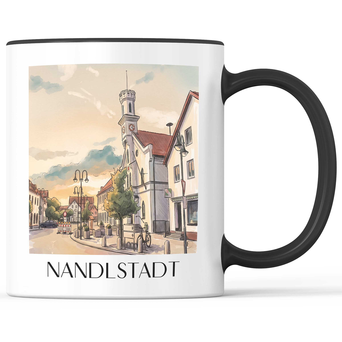 Nandlstadt Kaffeebecher - Hallertau - Deutschland Becher - Kaffeetasse im Aquarell Stil - favplace