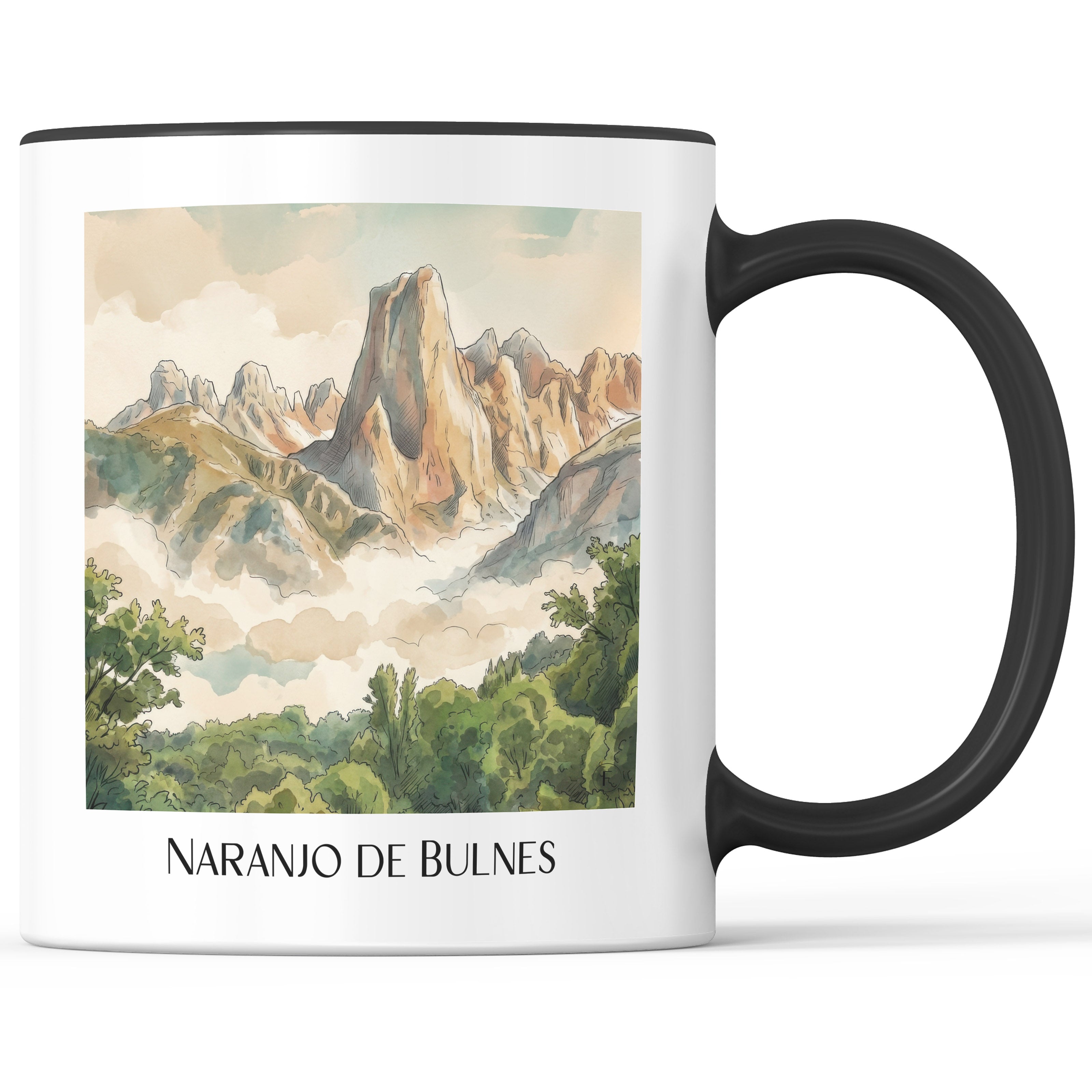 Naranjo de Bulnes Kaffeebecher - Spanien - Spanien Becher - Kaffeetasse im Aquarell Stil - favplace